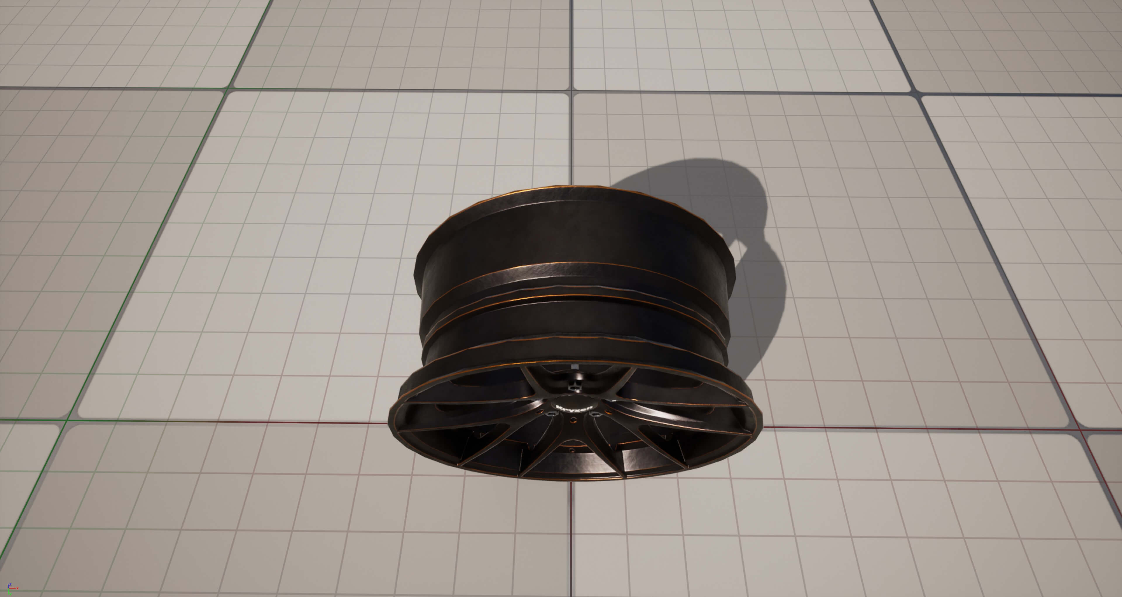 Kryxen Rim V1 - Matte Black Gold &ndash Game Ready UE5 &am 3D Model