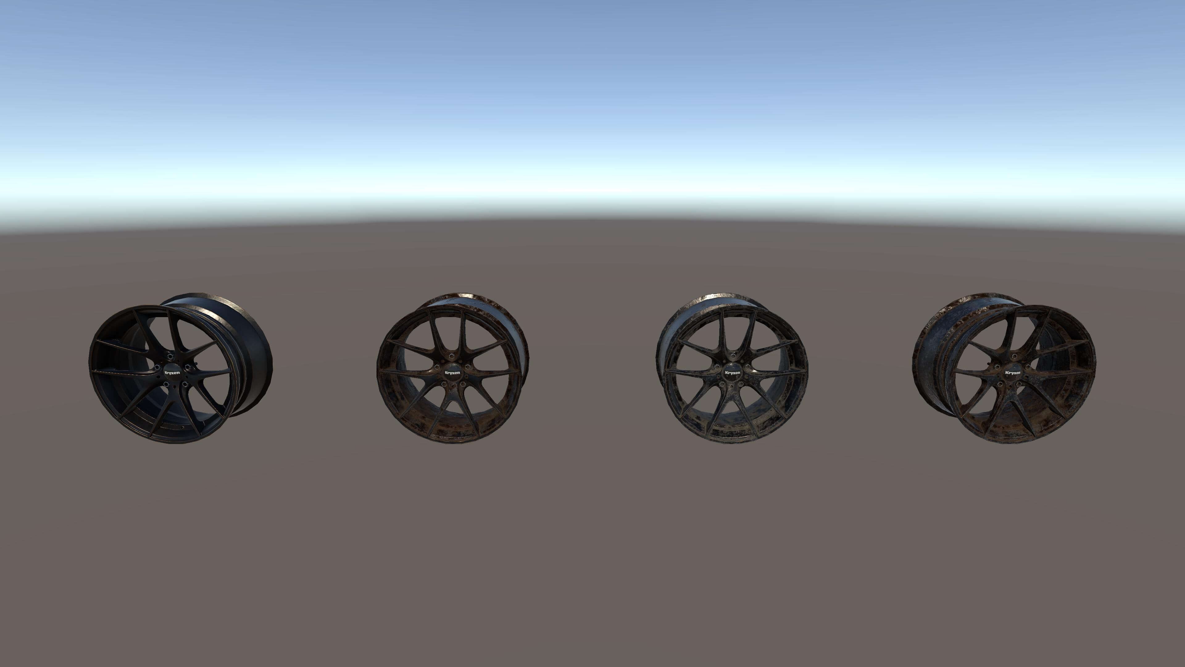 Kryxen Rim V1 - Matte Black Gold &ndash Game Ready UE5 &ampam 3D Model