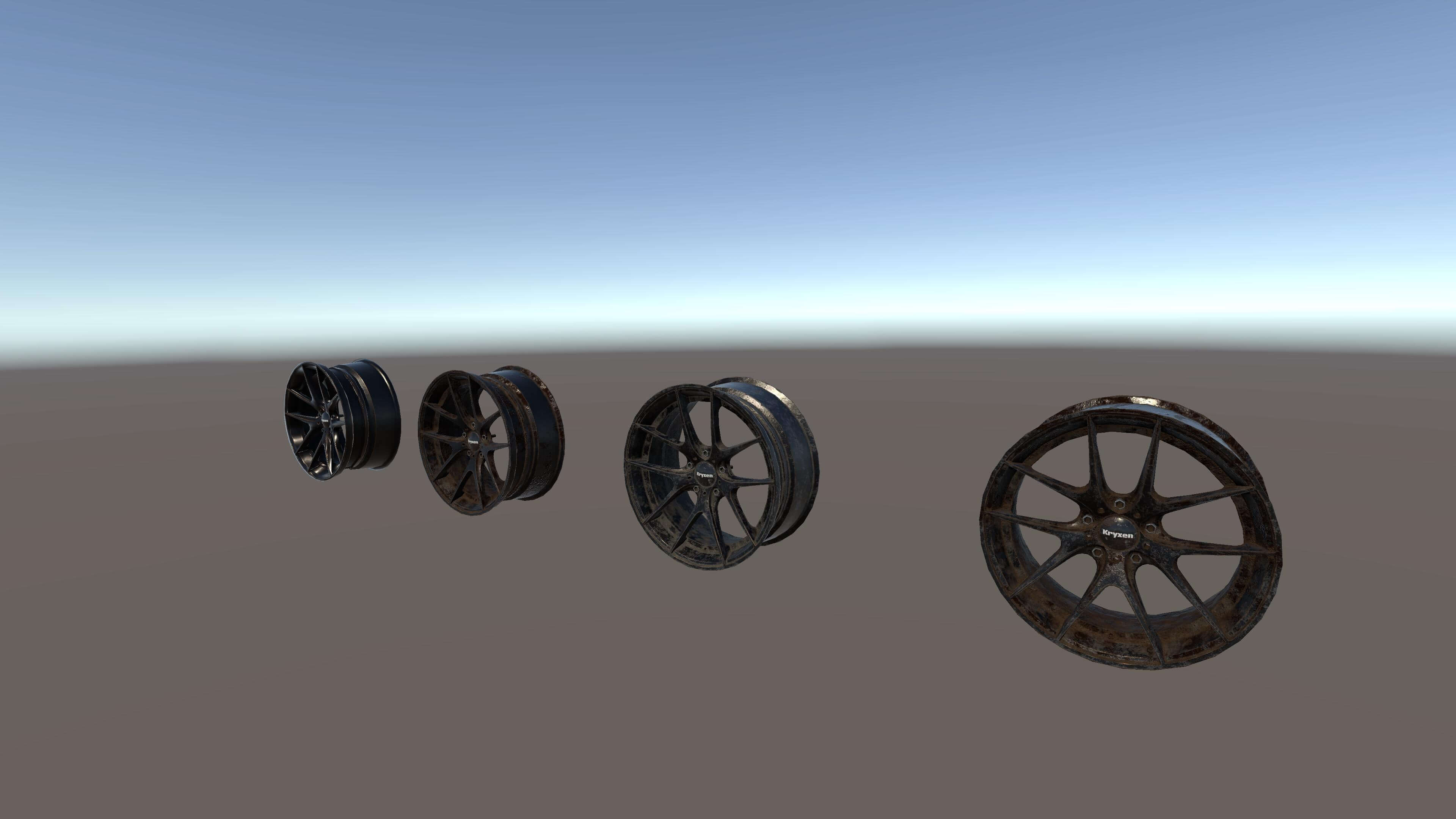 Kryxen Rim V1 - Matte Black Gold &ndash Game Ready UE5 &ampam 3D Model