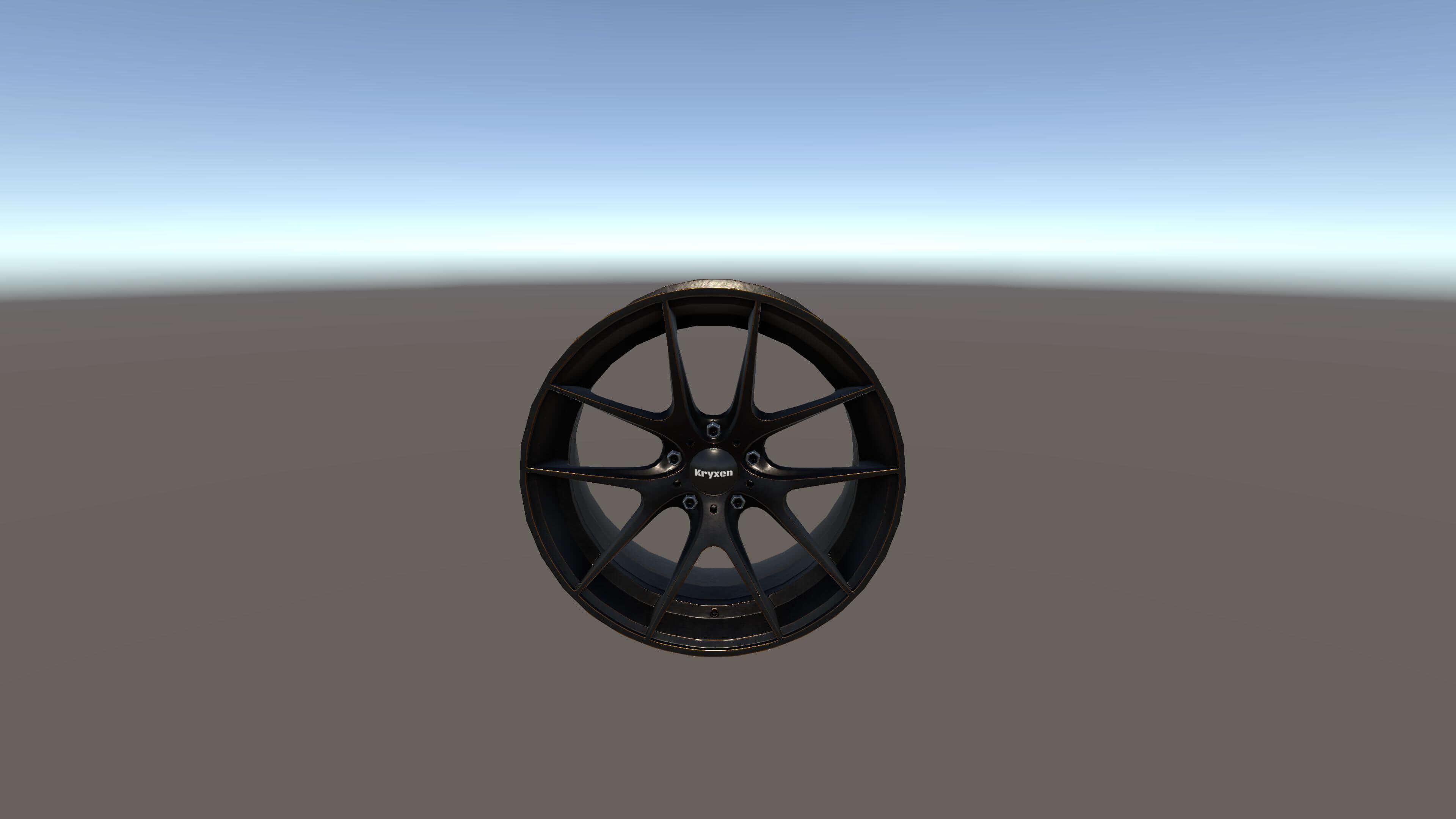 Kryxen Rim V1 - Matte Black Gold &ndash Game Ready UE5 &ampam 3D Model
