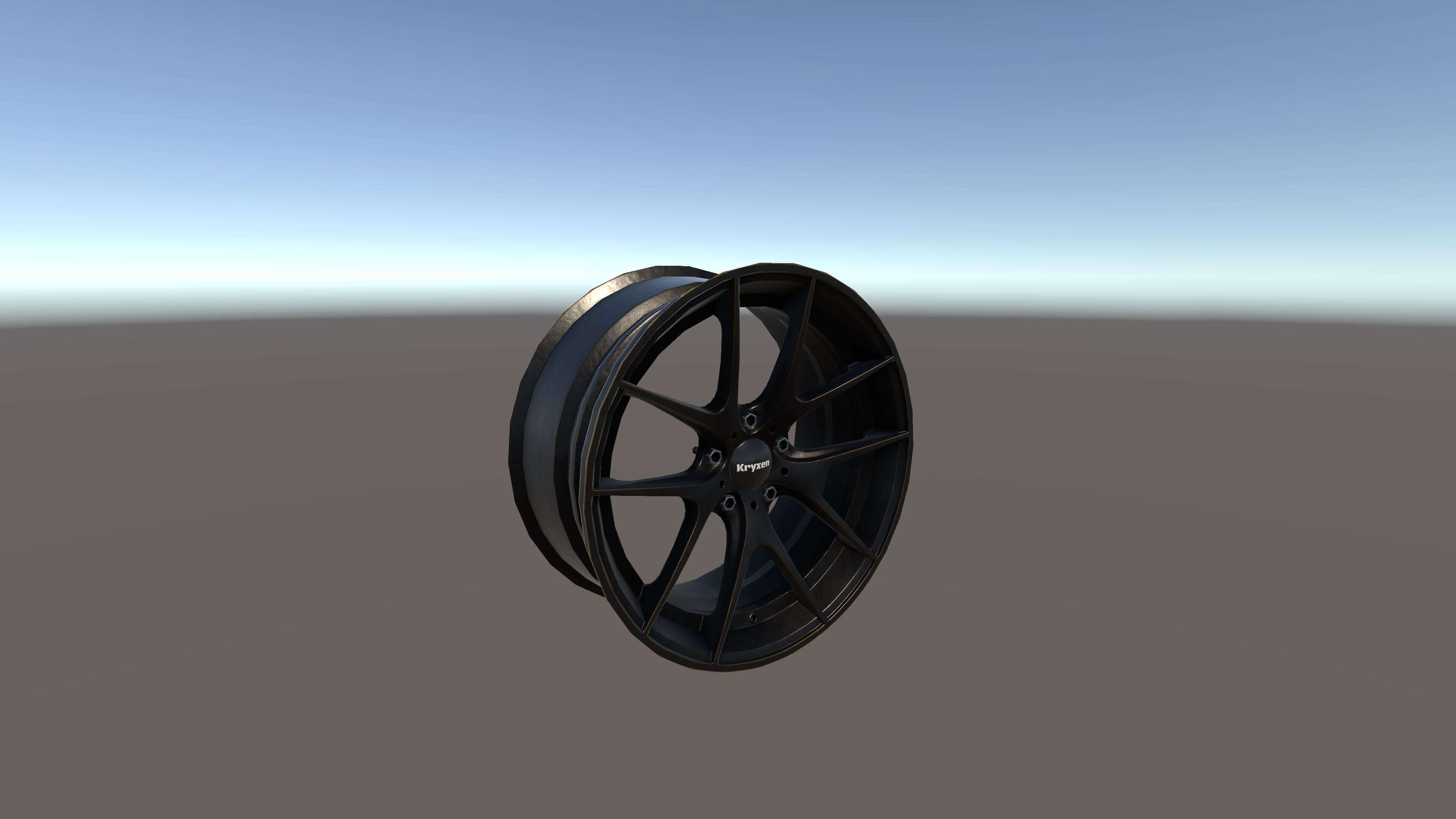 Kryxen Rim V1 - Matte Black Gold &ndash Game Ready UE5 &am 3D Model