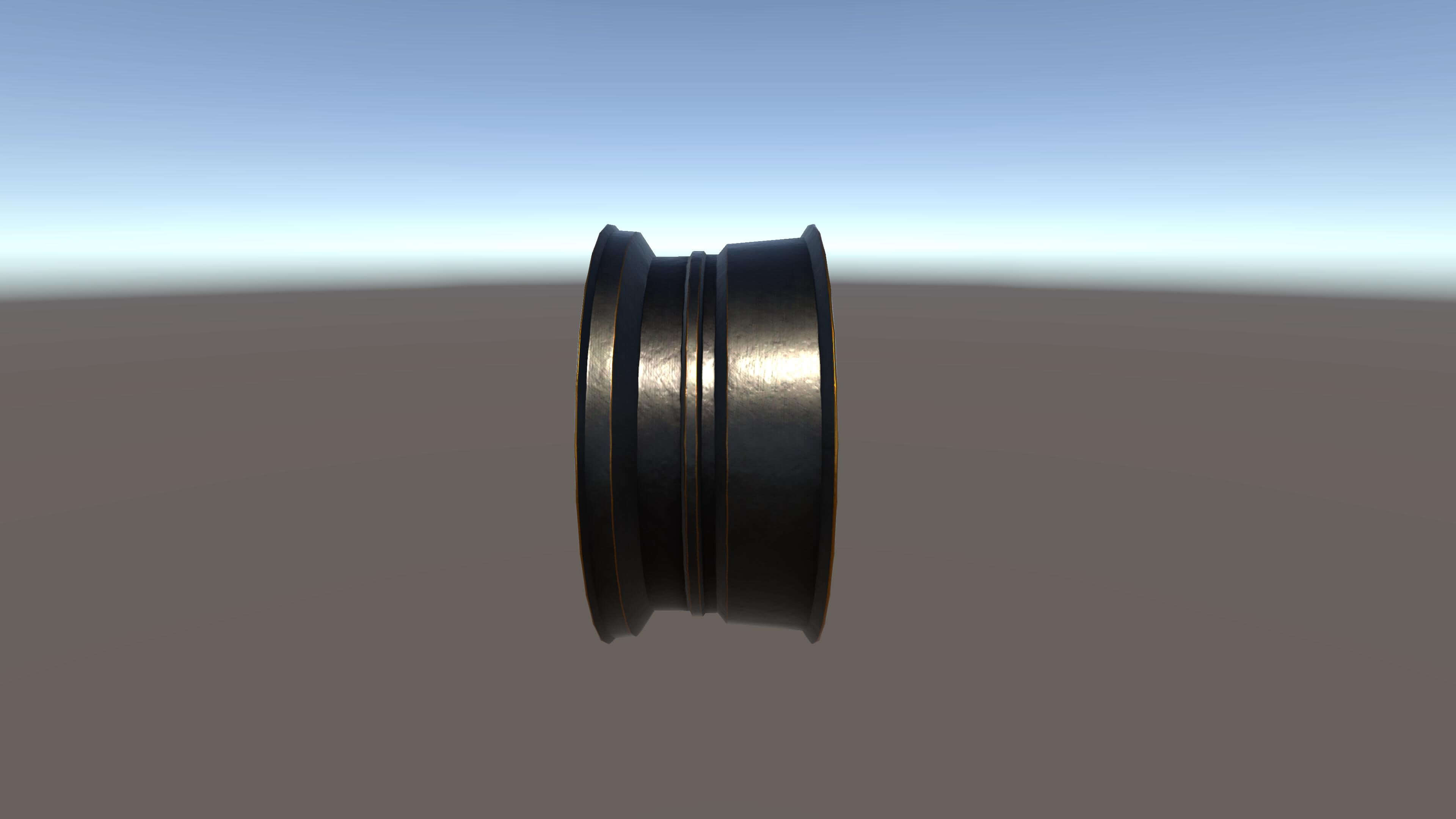 Kryxen Rim V1 - Matte Black Gold &ndash Game Ready UE5 &am 3D Model