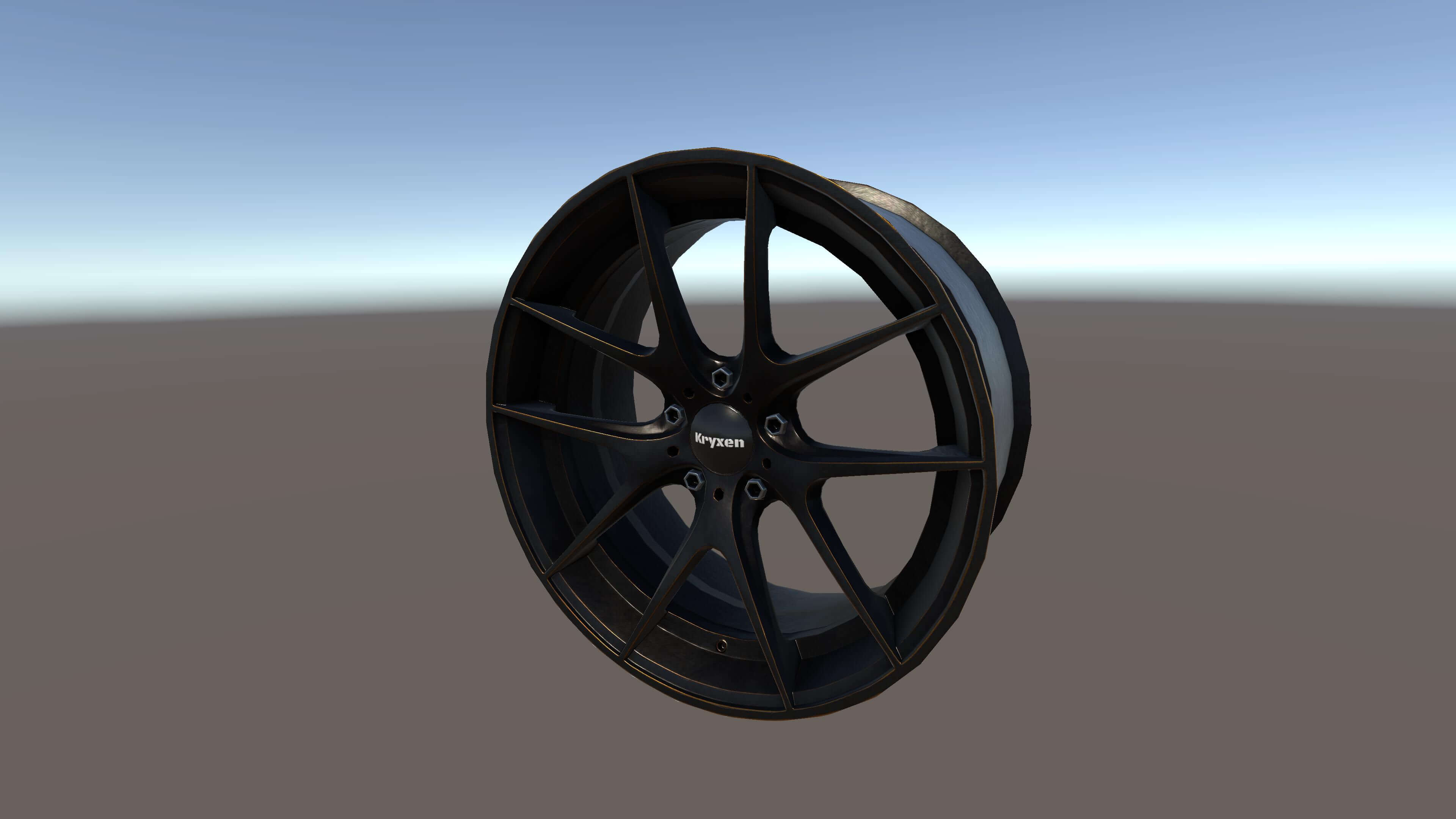 Kryxen Rim V1 - Matte Black Gold &ndash Game Ready UE5 &am 3D Model