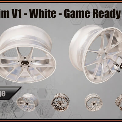 Kryxen Rim V1 - White - Game Ready (UE5 and Unity)