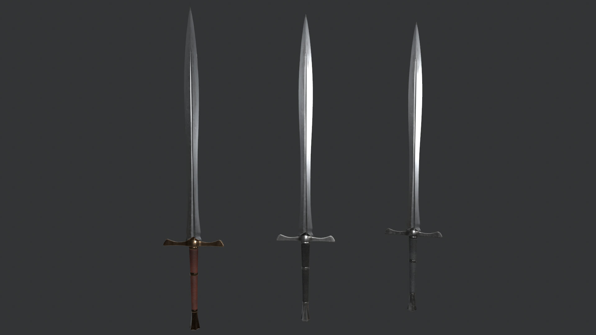 Realistic Medieval Longswords &ndash Game Ready UE5 and Uni 3D Model