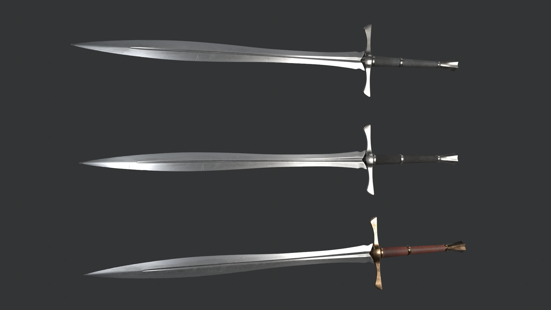 Realistic Medieval Longswords &ndash Game Ready UE5 and Uni 3D Model