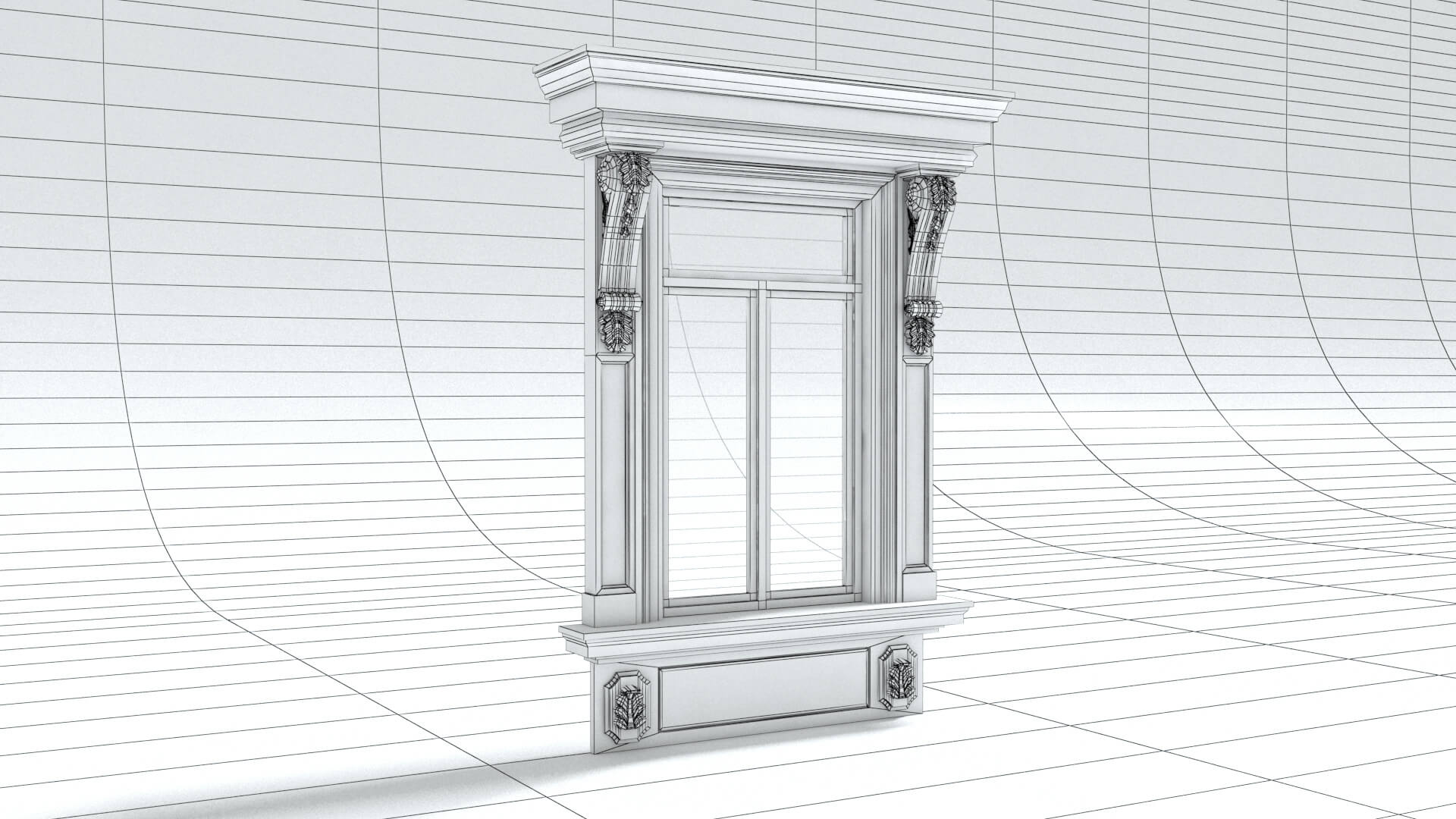 laos Classic Window 3D Model