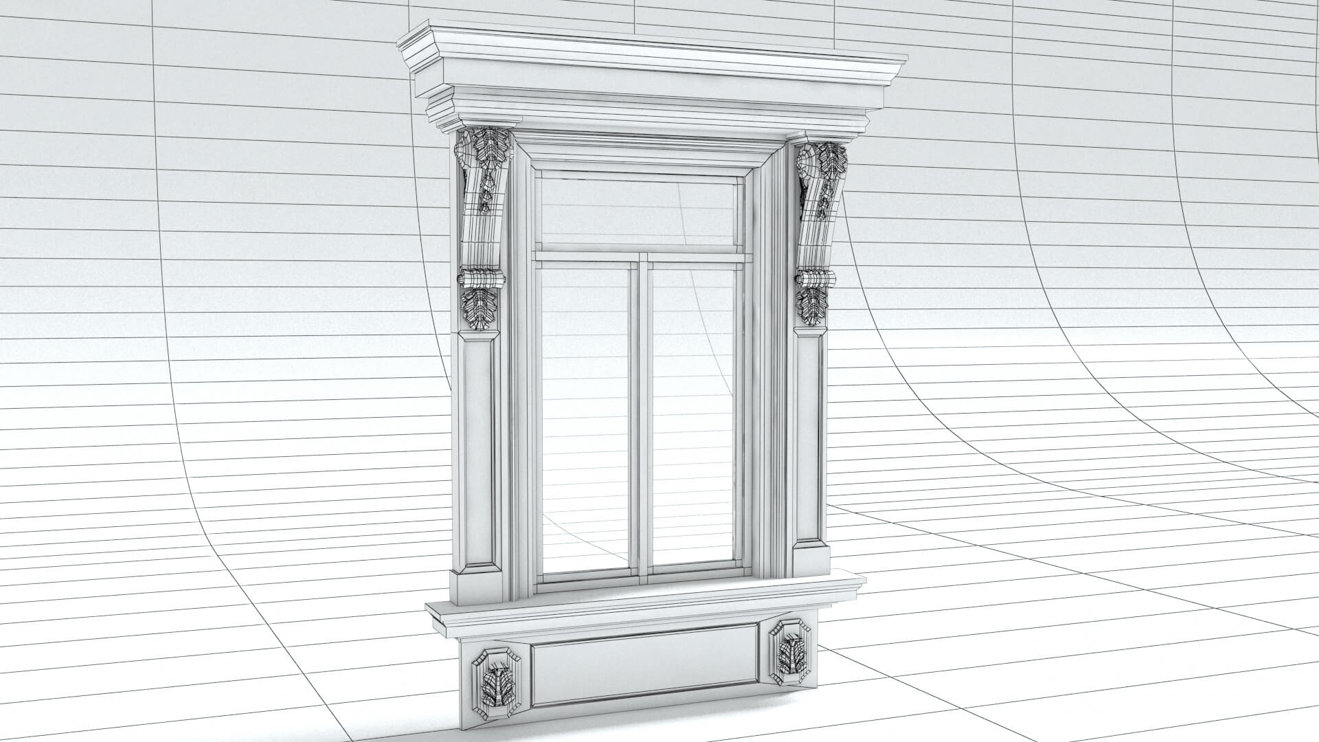 laos Classic Window 3D Model