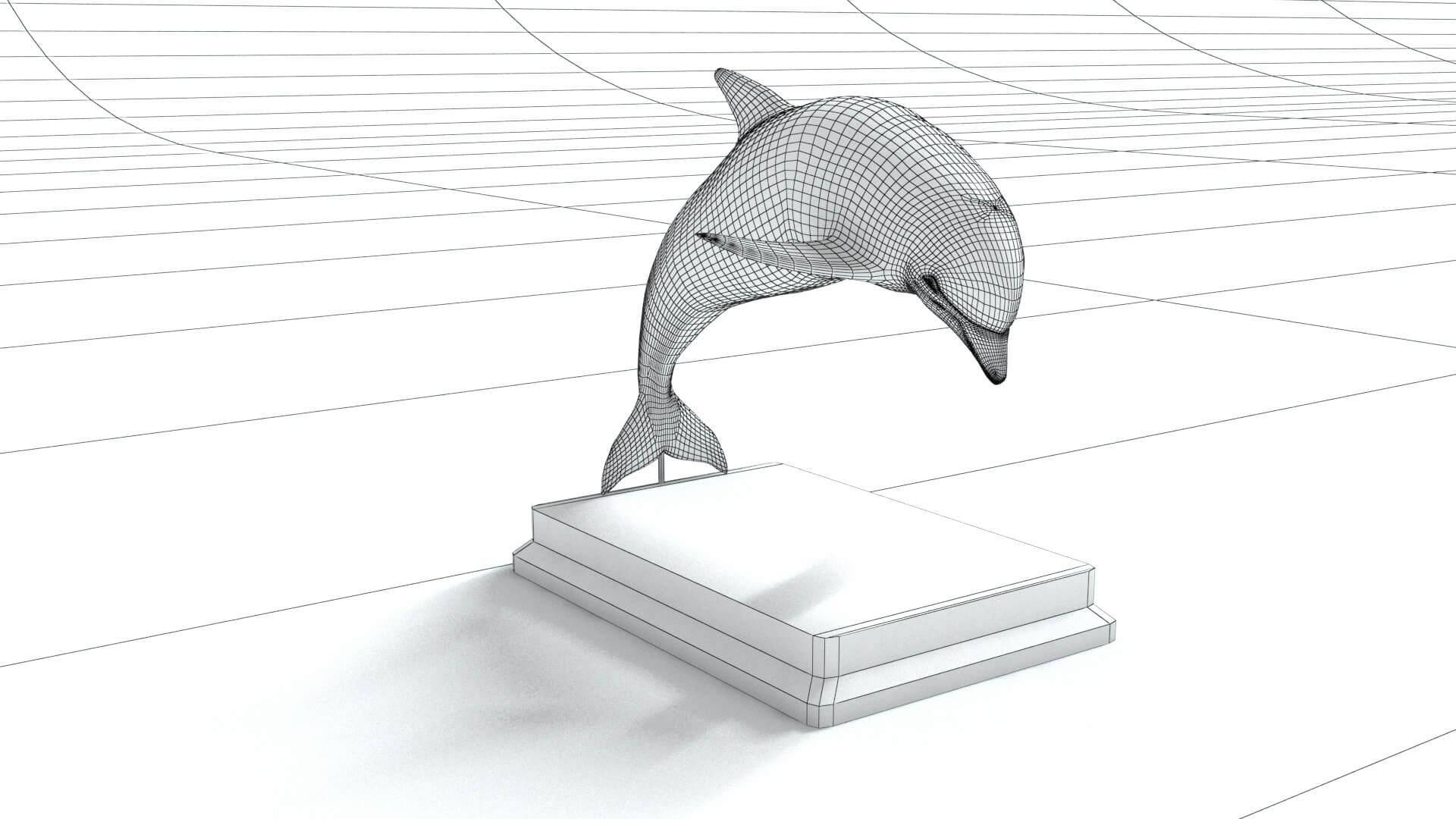 laos Dolphin Statue 3D Model