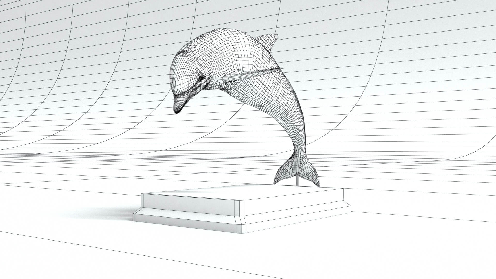 laos Dolphin Statue 3D Model