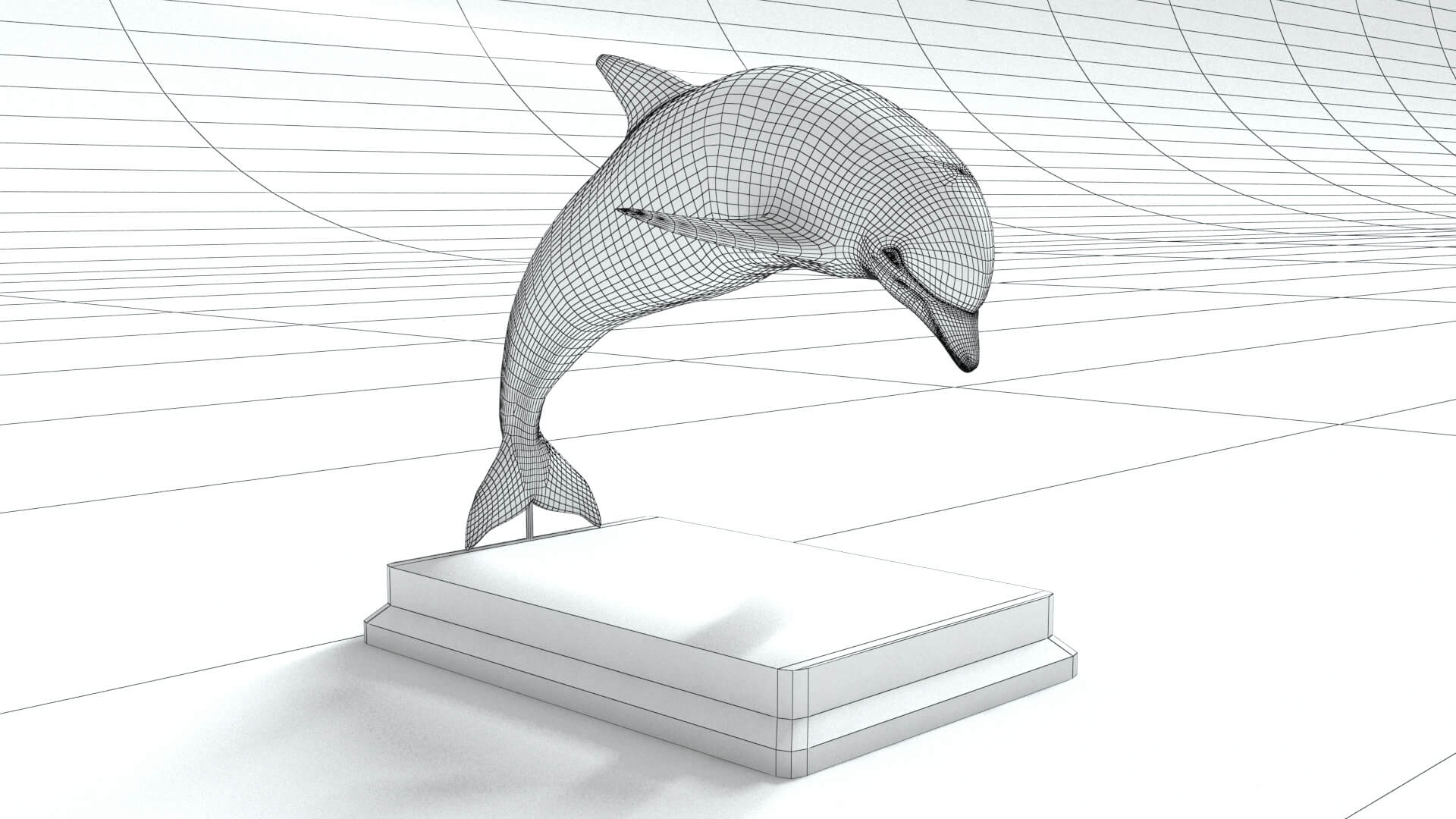 laos Dolphin Statue 3D Model