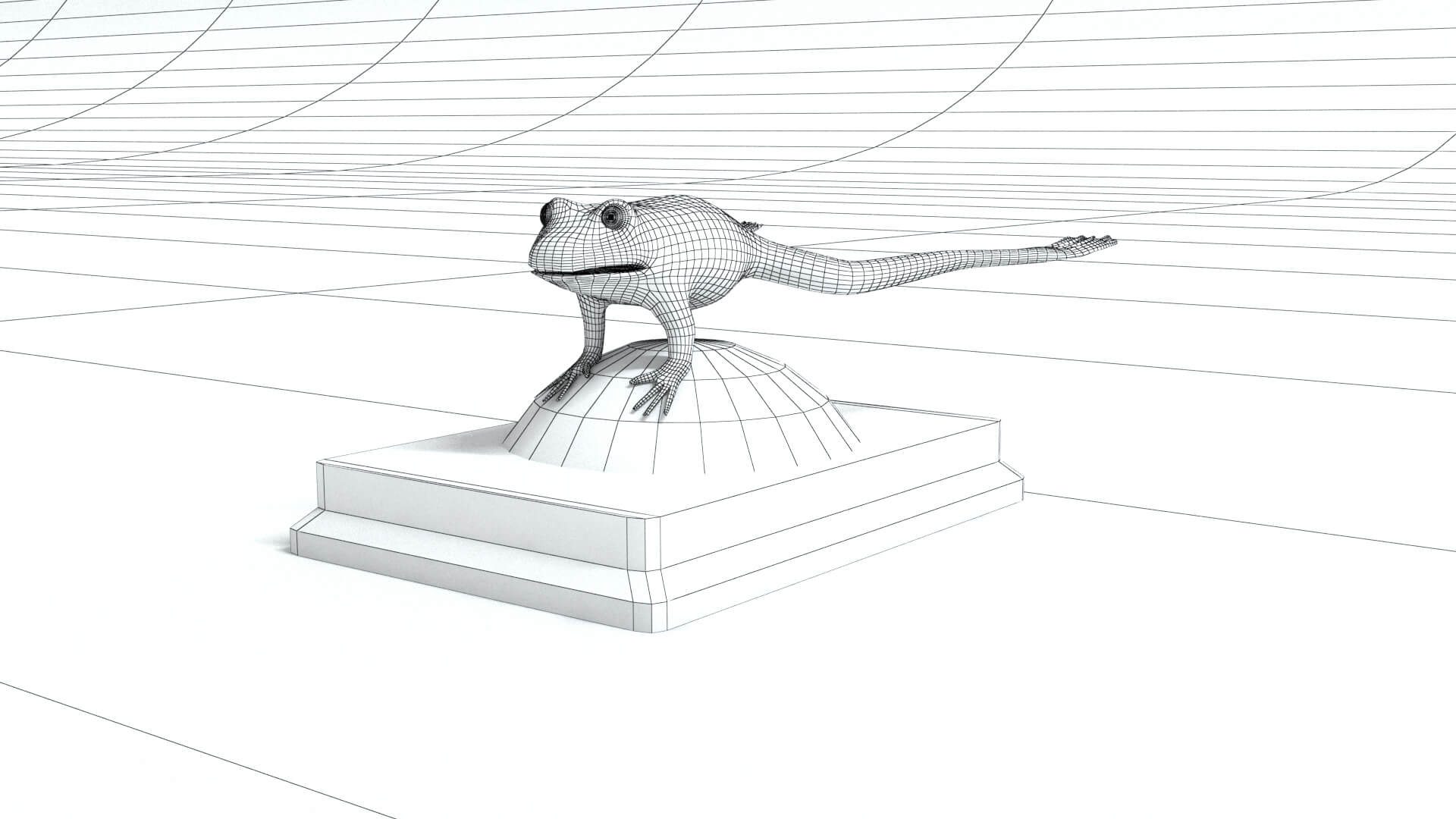 laos Frog Statue 3D Model