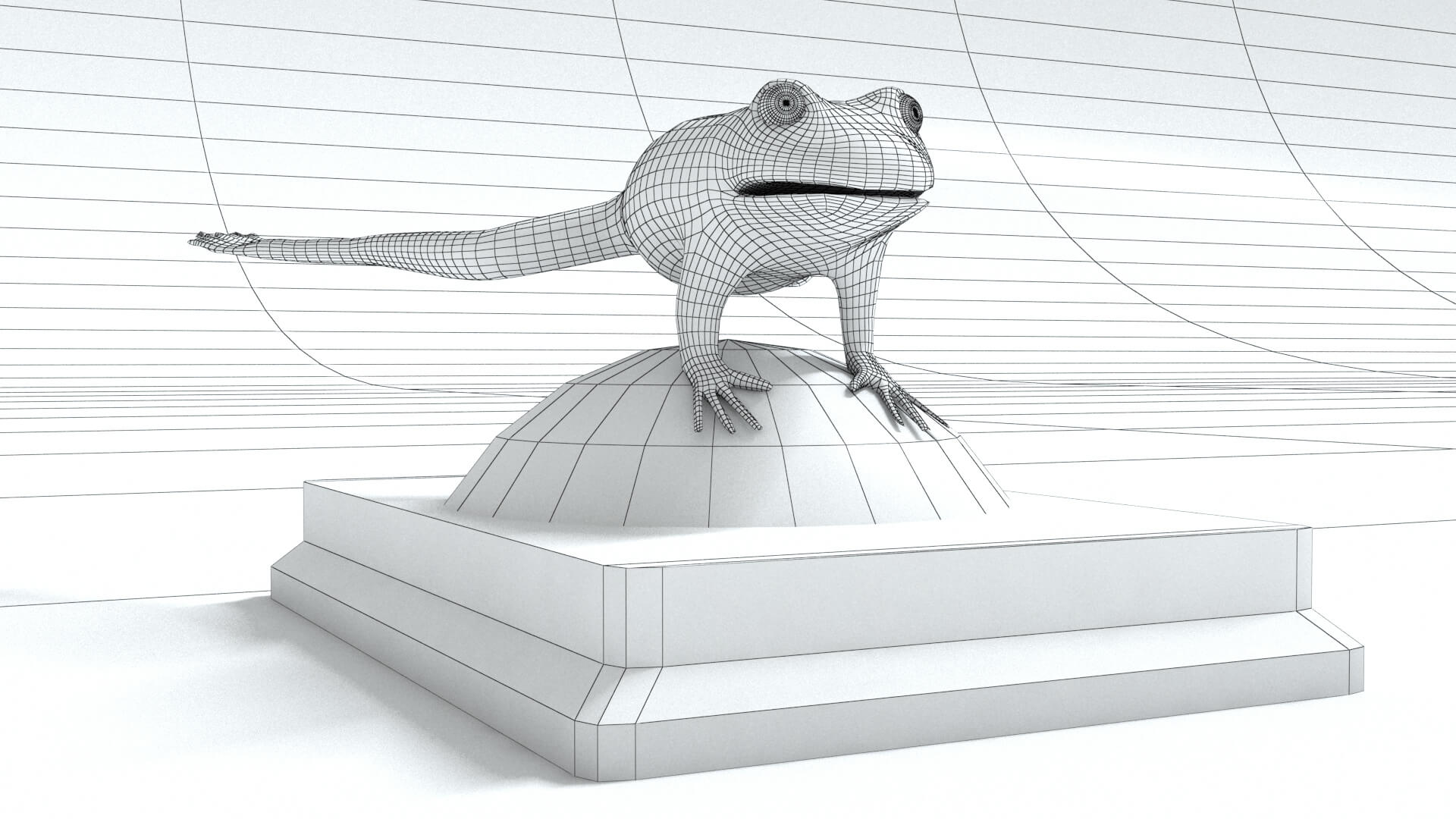 laos Frog Statue 3D Model