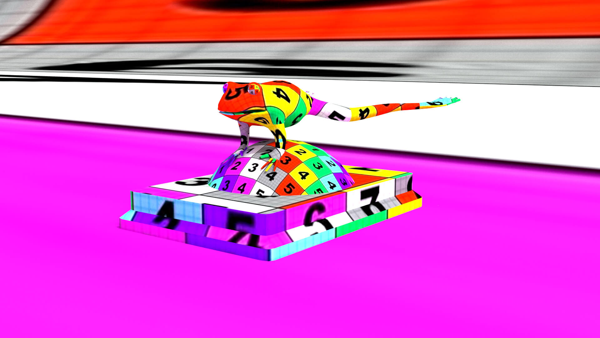 laos Frog Statue 3D Model