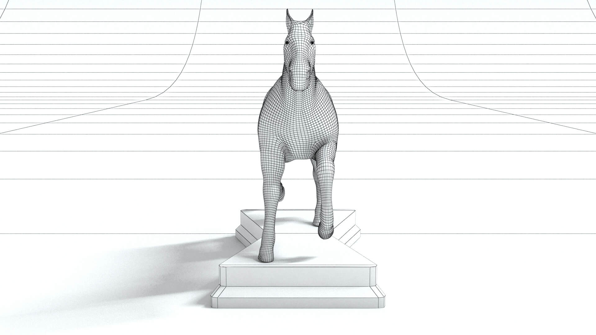 laos Horse Statue 3D Model