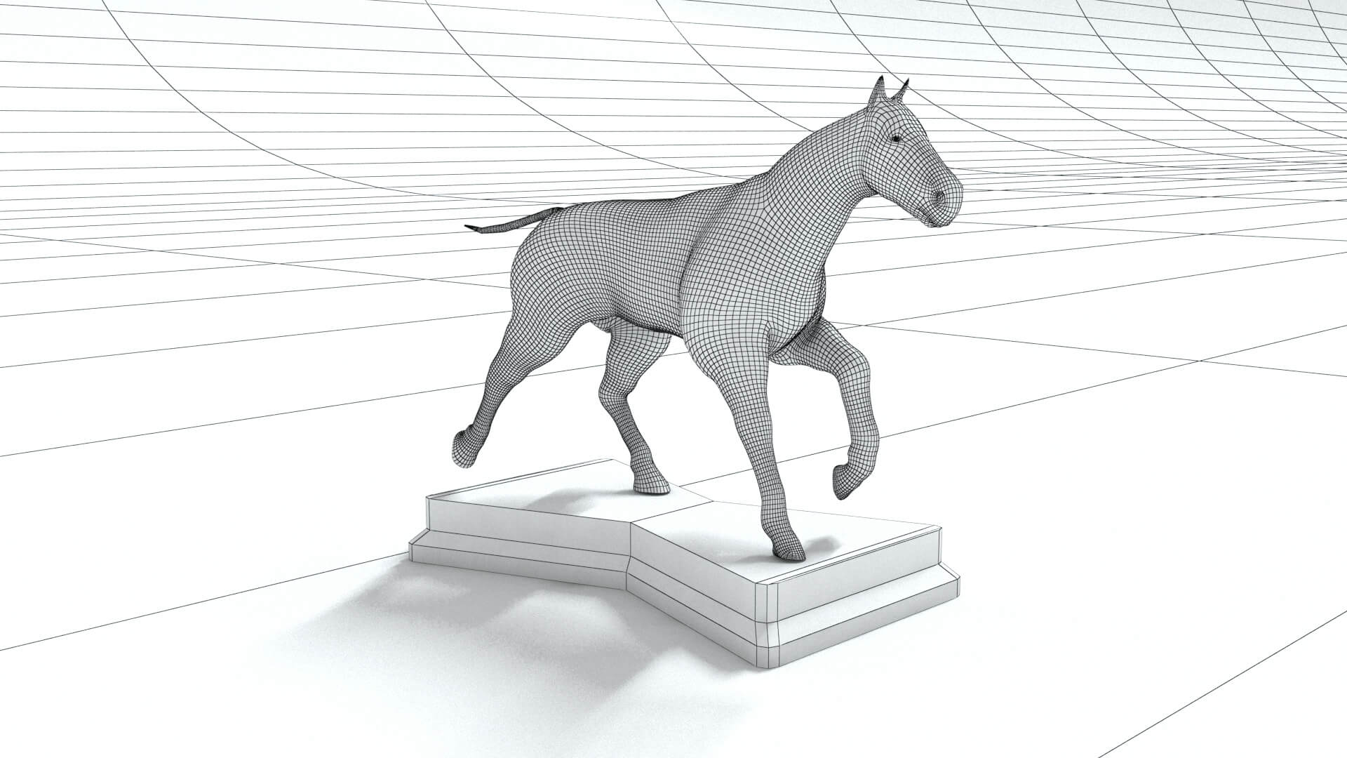 laos Horse Statue 3D Model