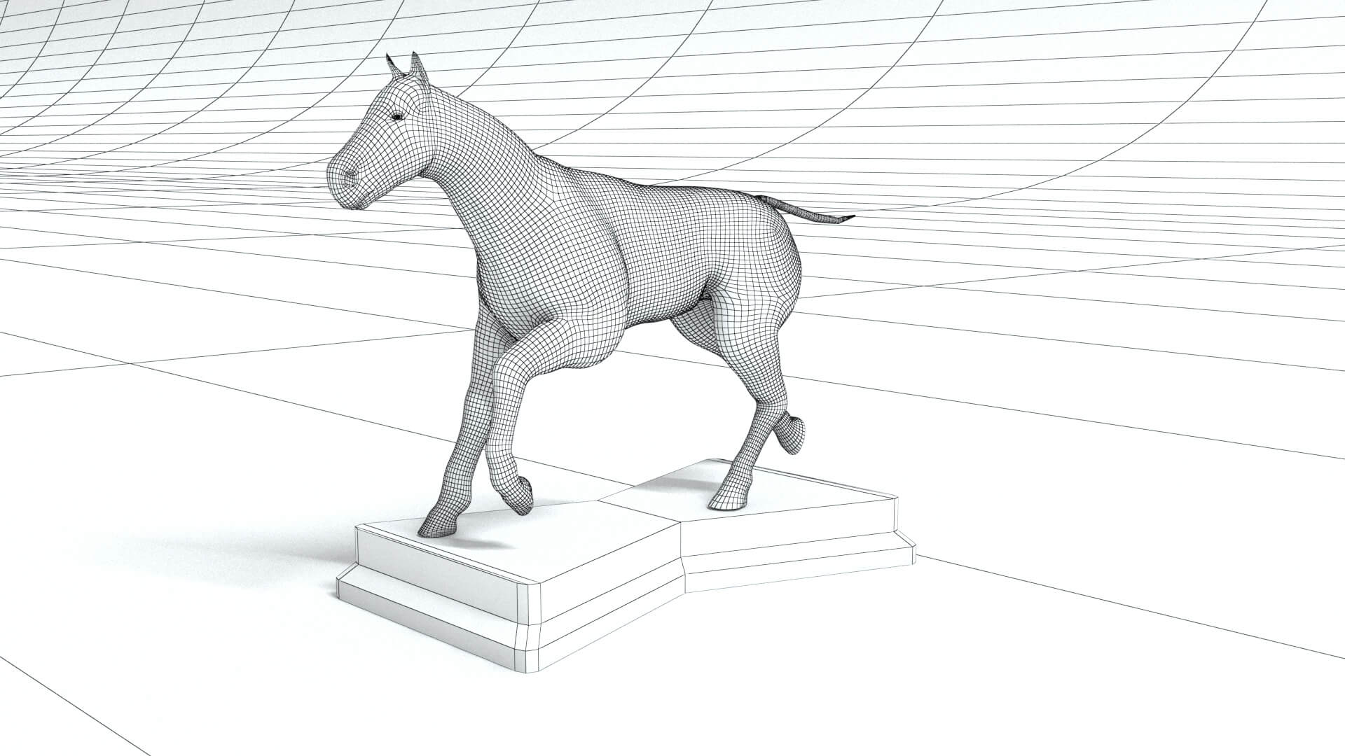 laos Horse Statue 3D Model