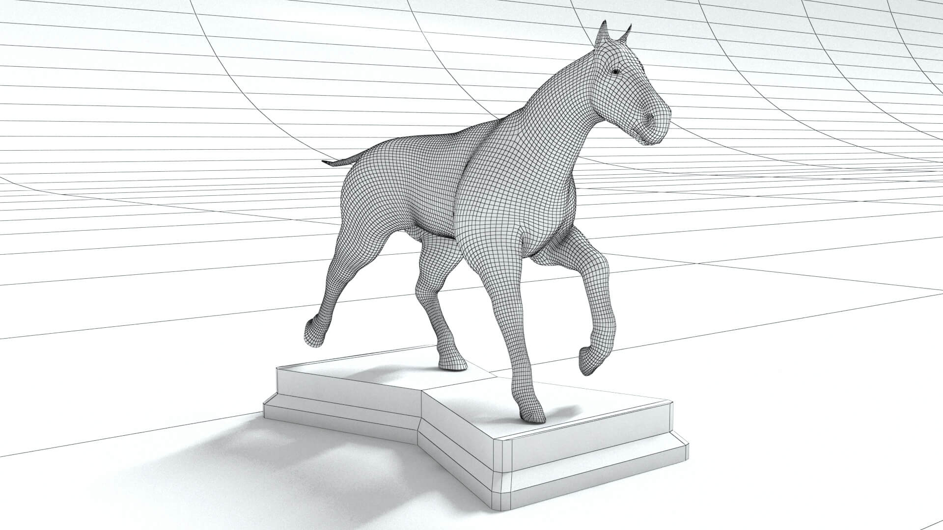 laos Horse Statue 3D Model