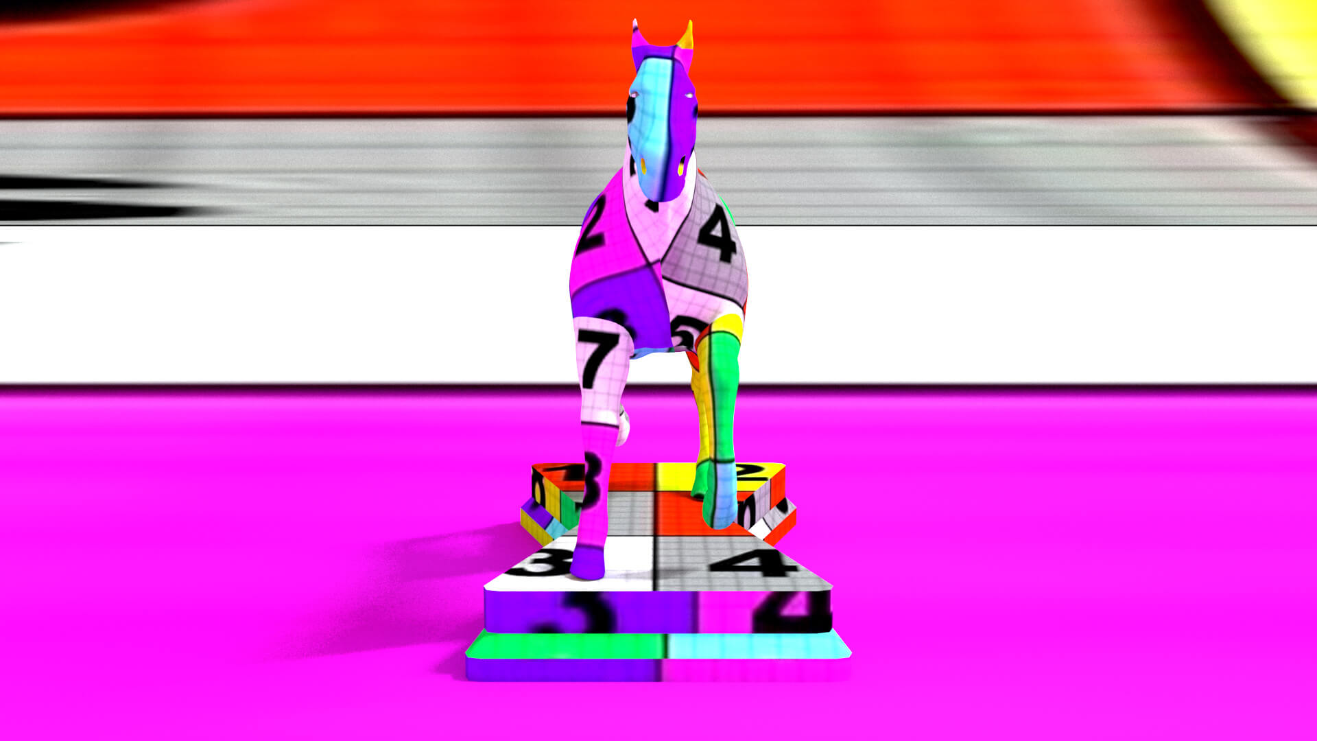 laos Horse Statue 3D Model