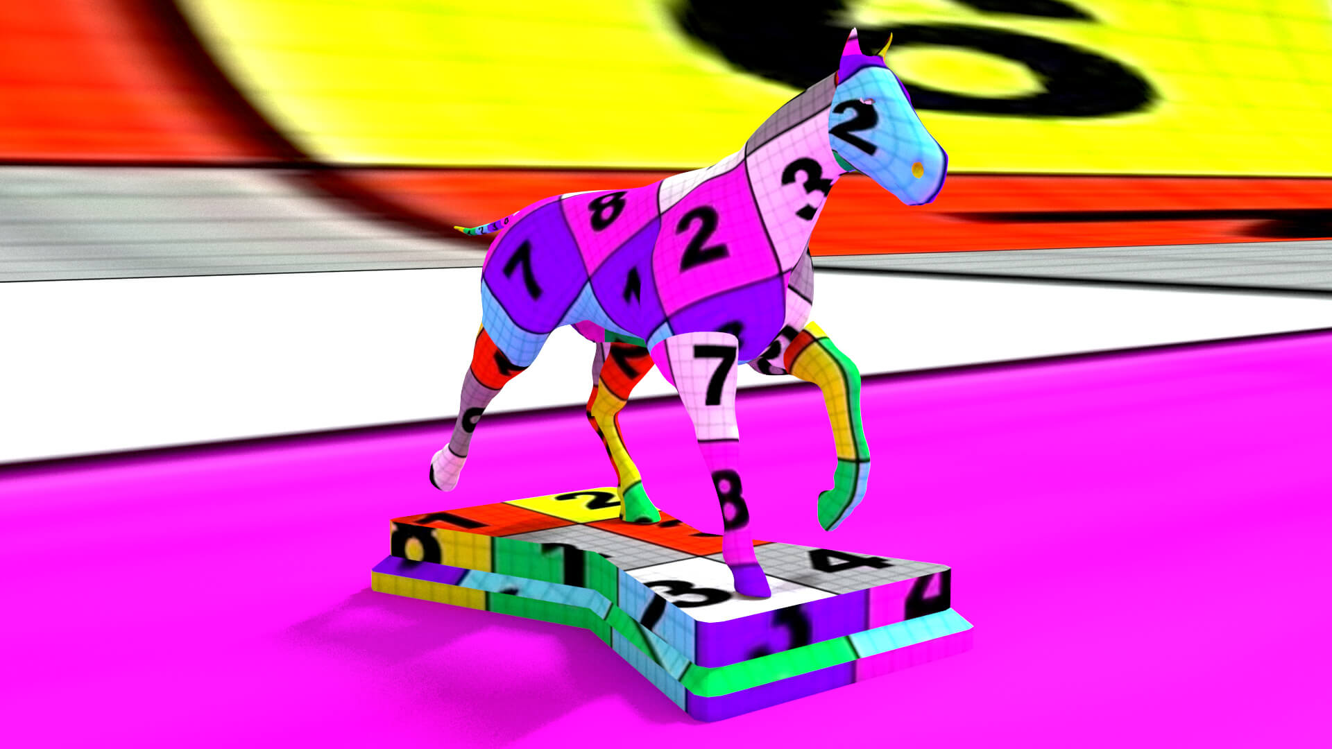 laos Horse Statue 3D Model