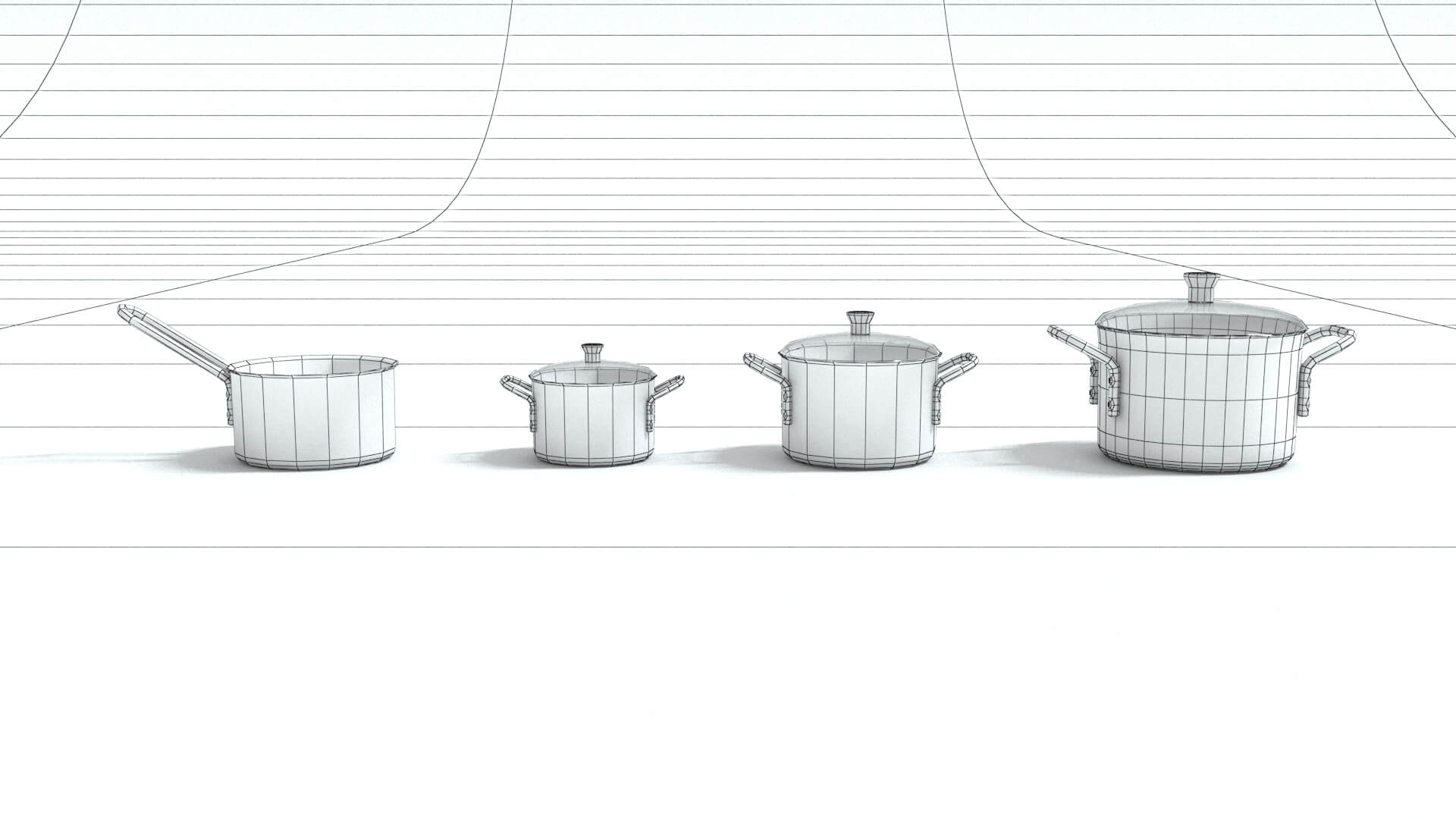 laos Kitchen Pots 3D Model