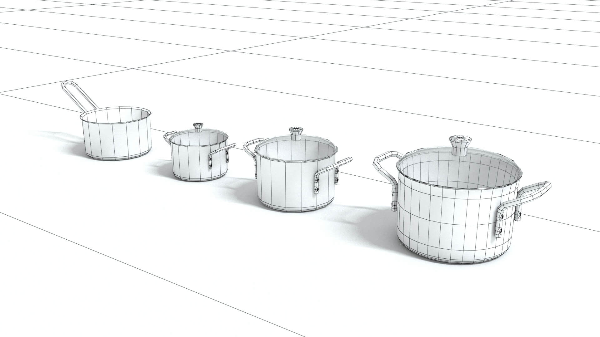 laos Kitchen Pots 3D Model