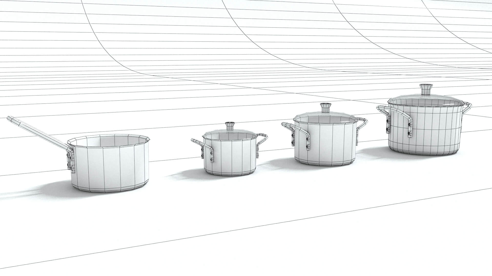 laos Kitchen Pots 3D Model
