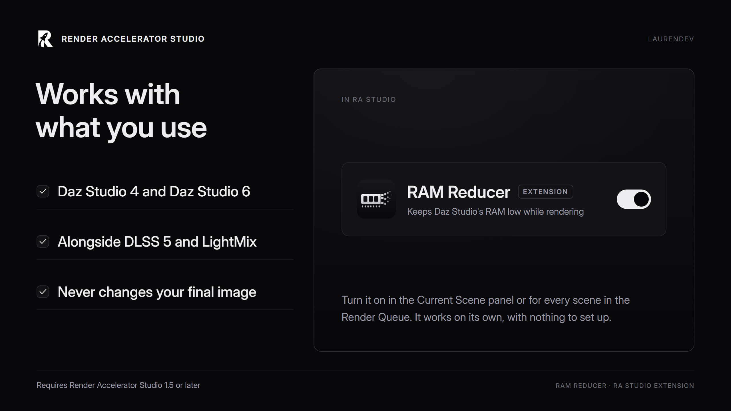 RAM Reducer for Daz Studio 6 and 4.24 Daz Content