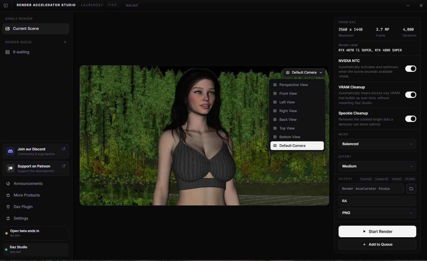 Render Accelerator Studio V1.5.1 DAZ 6 and 4.24 Daz Content