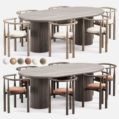Bukowski Dining Chair and Minimalist Dining Table