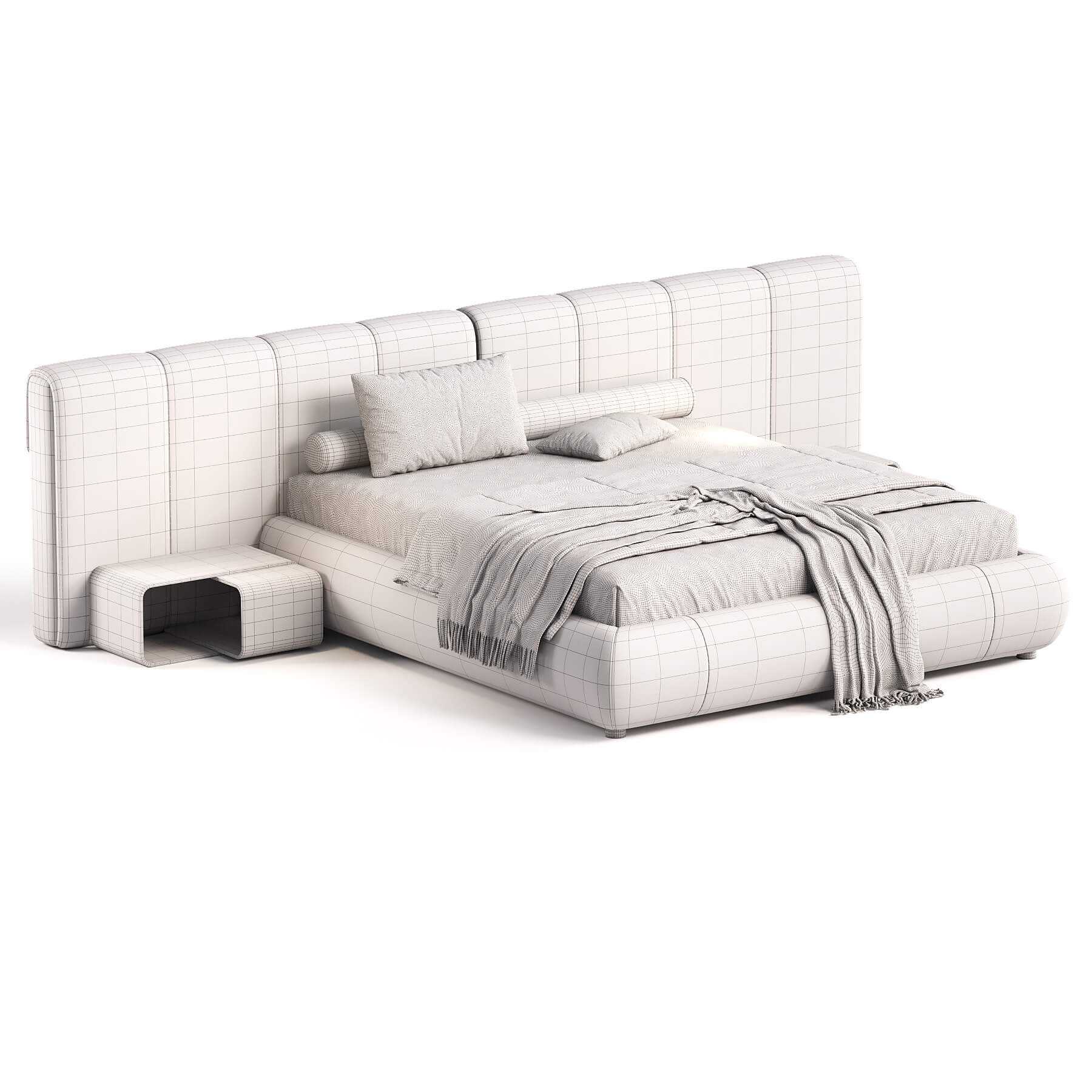 Minotti Modern Ruffle Bed 3D Model