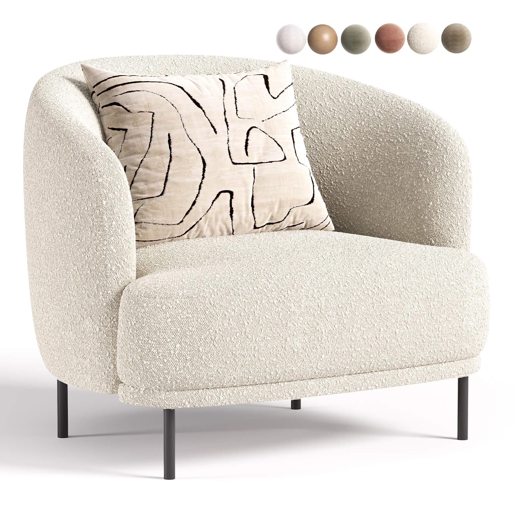 Kudo High Armchair 3D Model