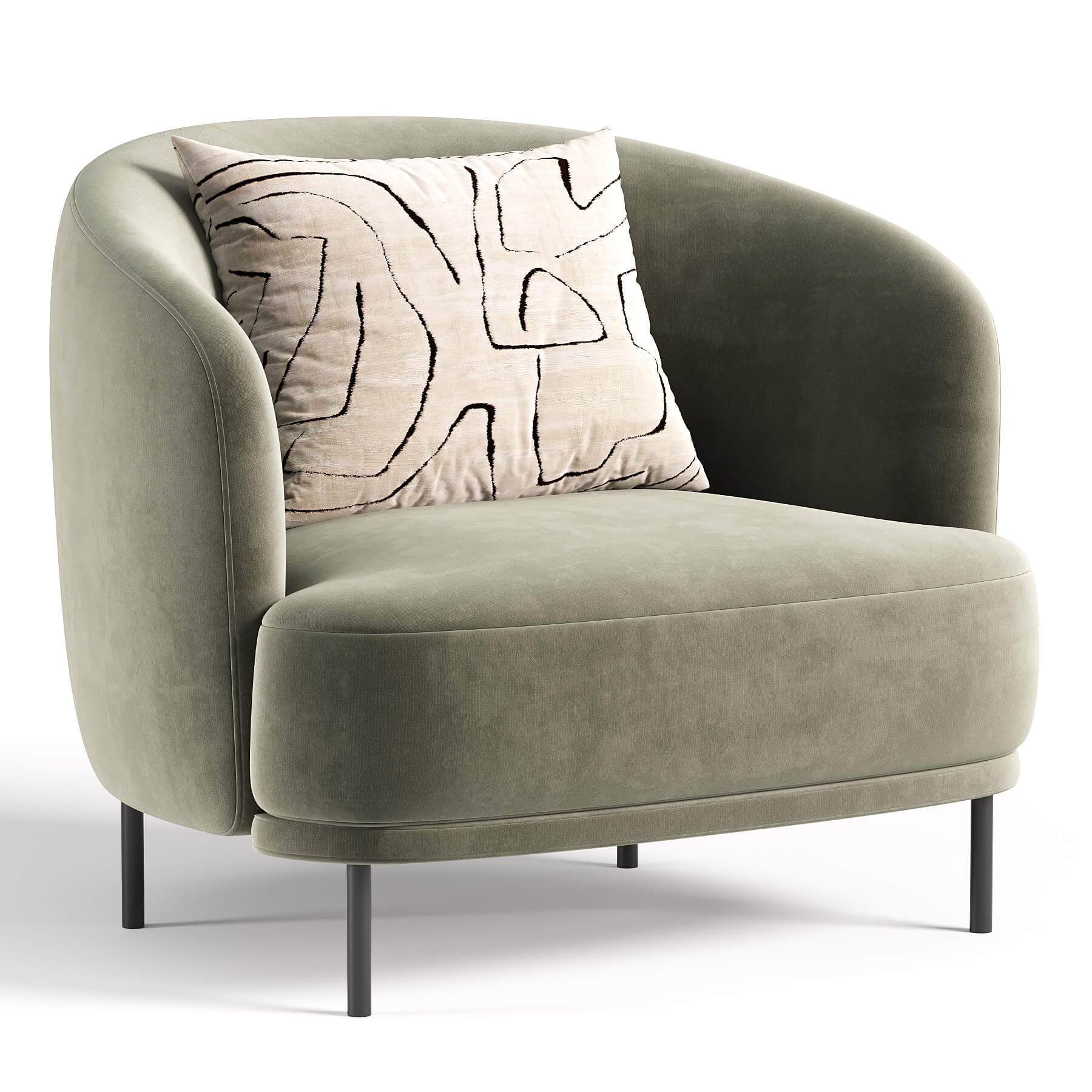Kudo High Armchair 3D Model