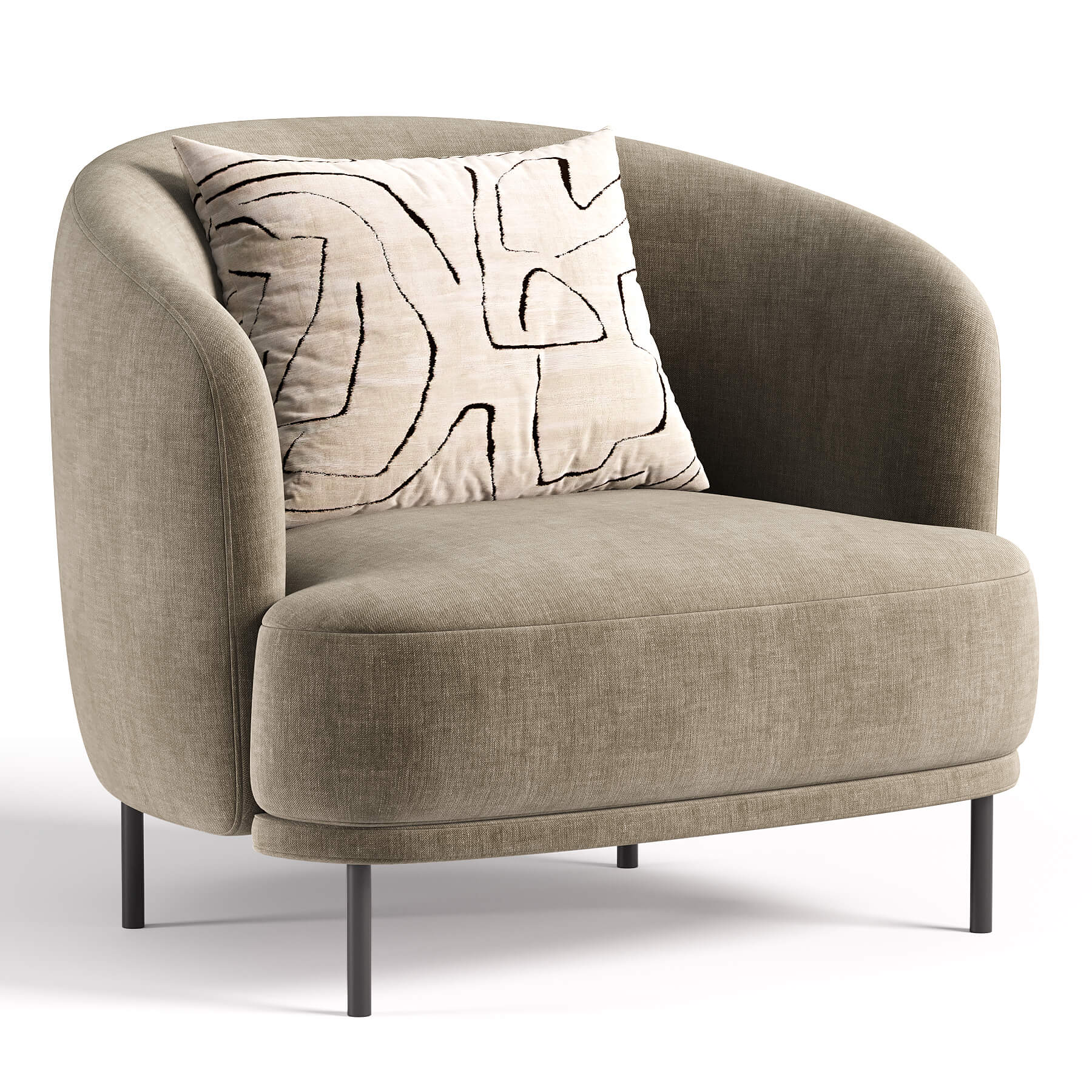 Kudo High Armchair 3D Model