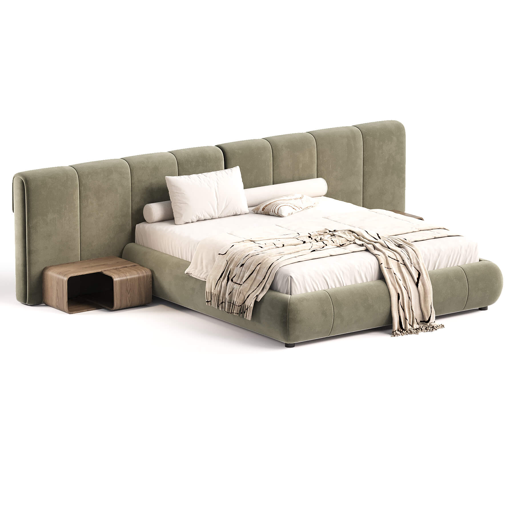 Minotti Modern Ruffle Bed 3D Model