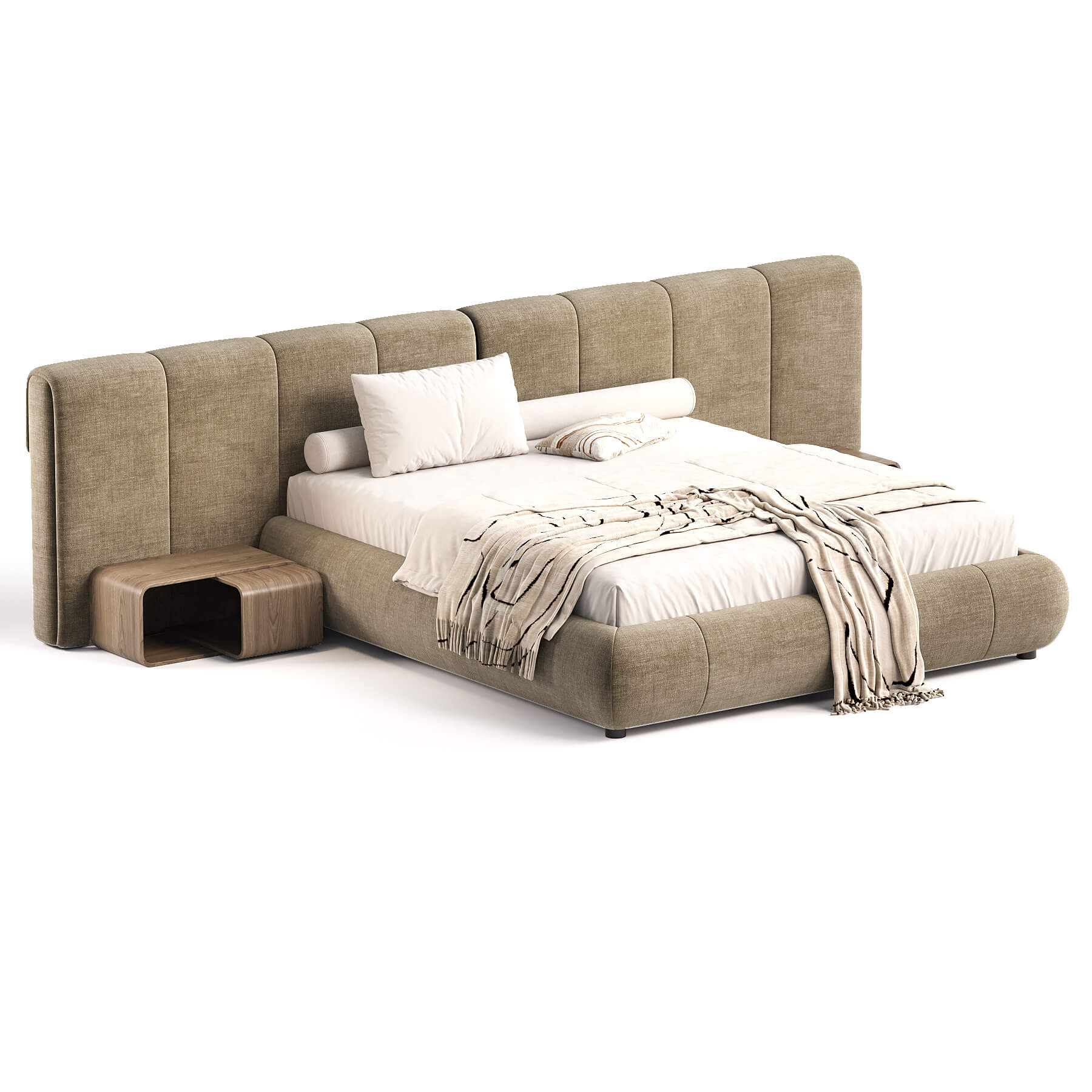Minotti Modern Ruffle Bed 3D Model