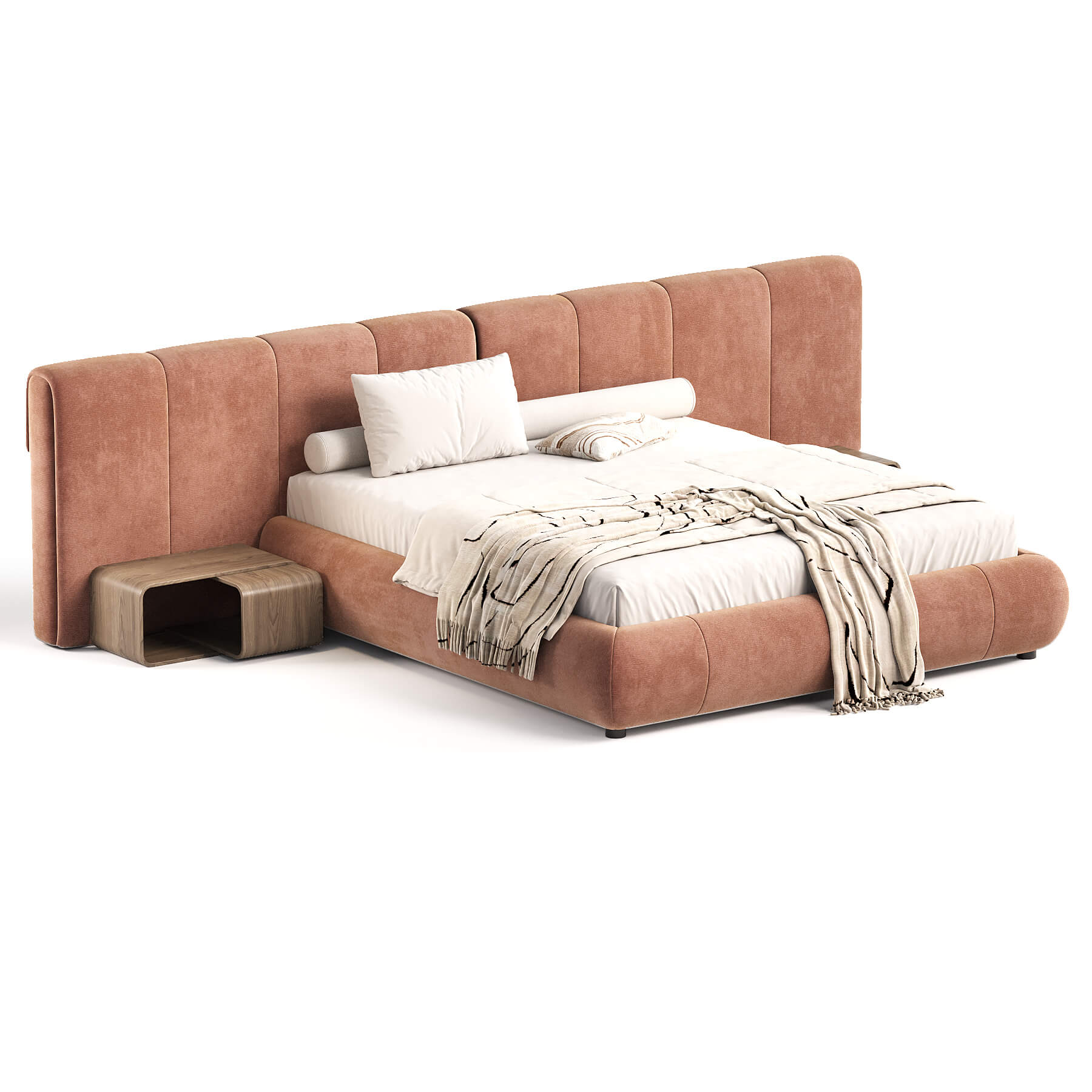 Minotti Modern Ruffle Bed 3D Model