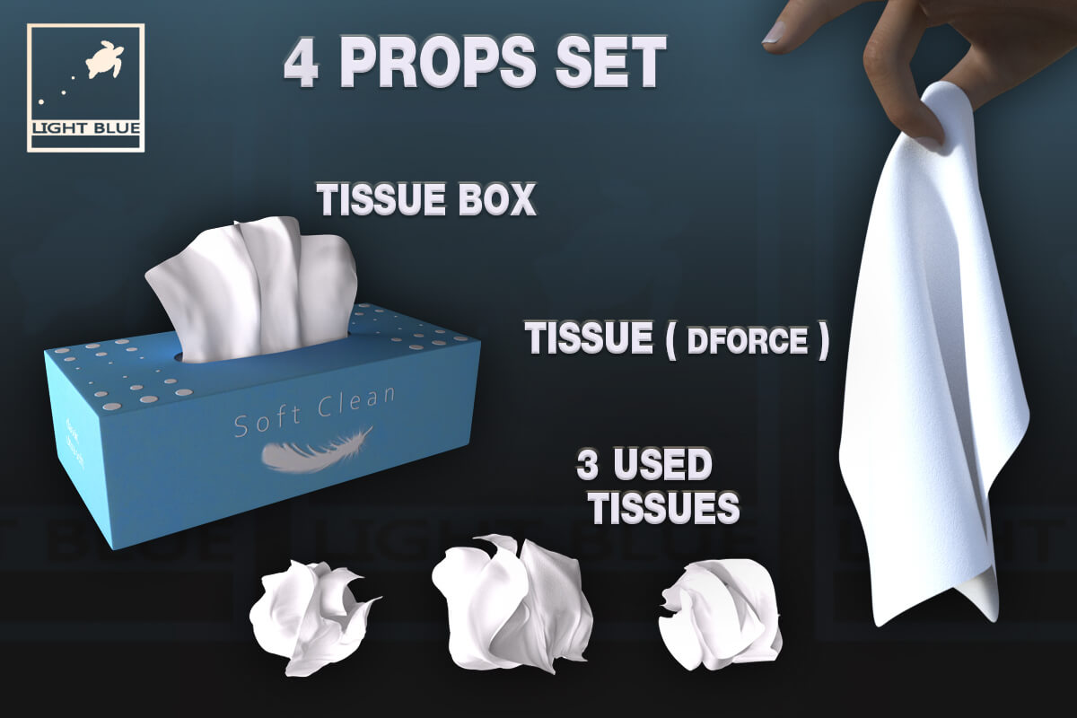 Tissue Box and dForce Tissue Daz Content