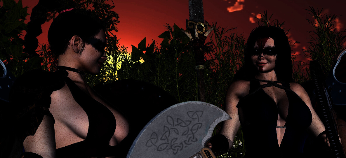 Two Warrior Ladies 3D Render, Digital Artwork by LikeMakeme