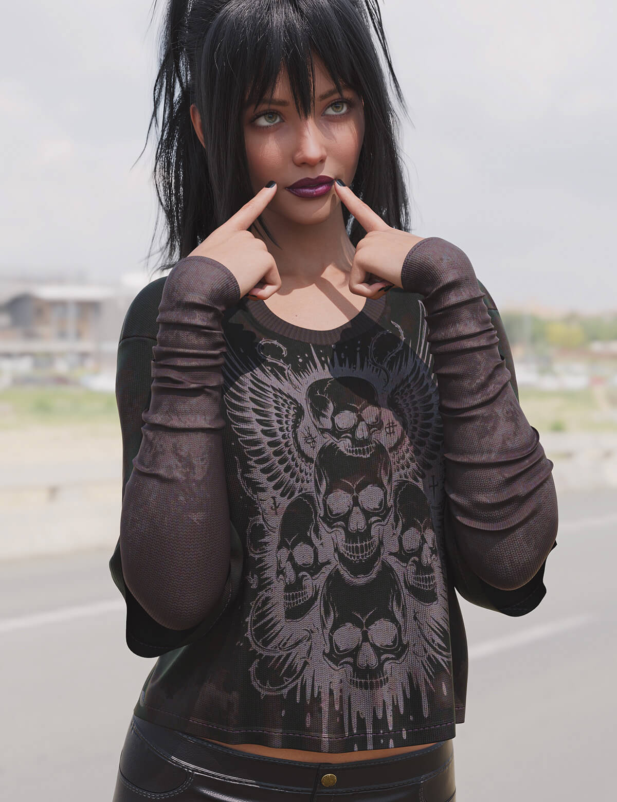 dForce Little Black Emo Tee Genesis8-8.1F-G9 Daz Content