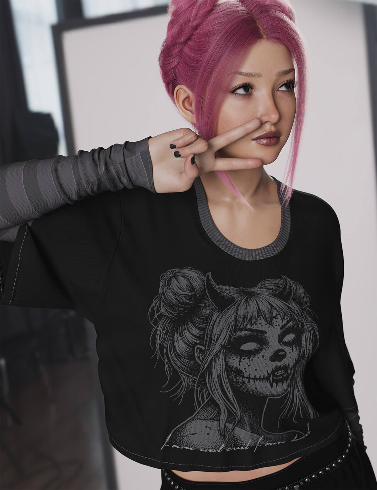 dForce Little Black Emo Tee Genesis8-8.1F-G9 Daz Content