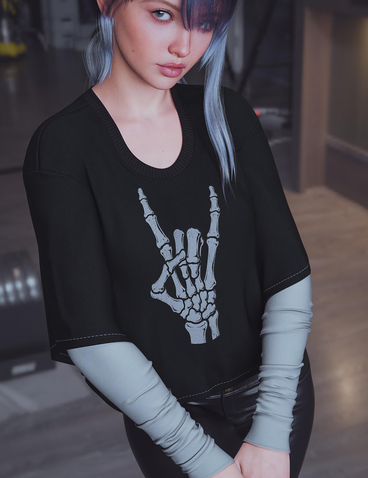 dForce Little Black Emo Tee Genesis8-8.1F-G9 Daz Content