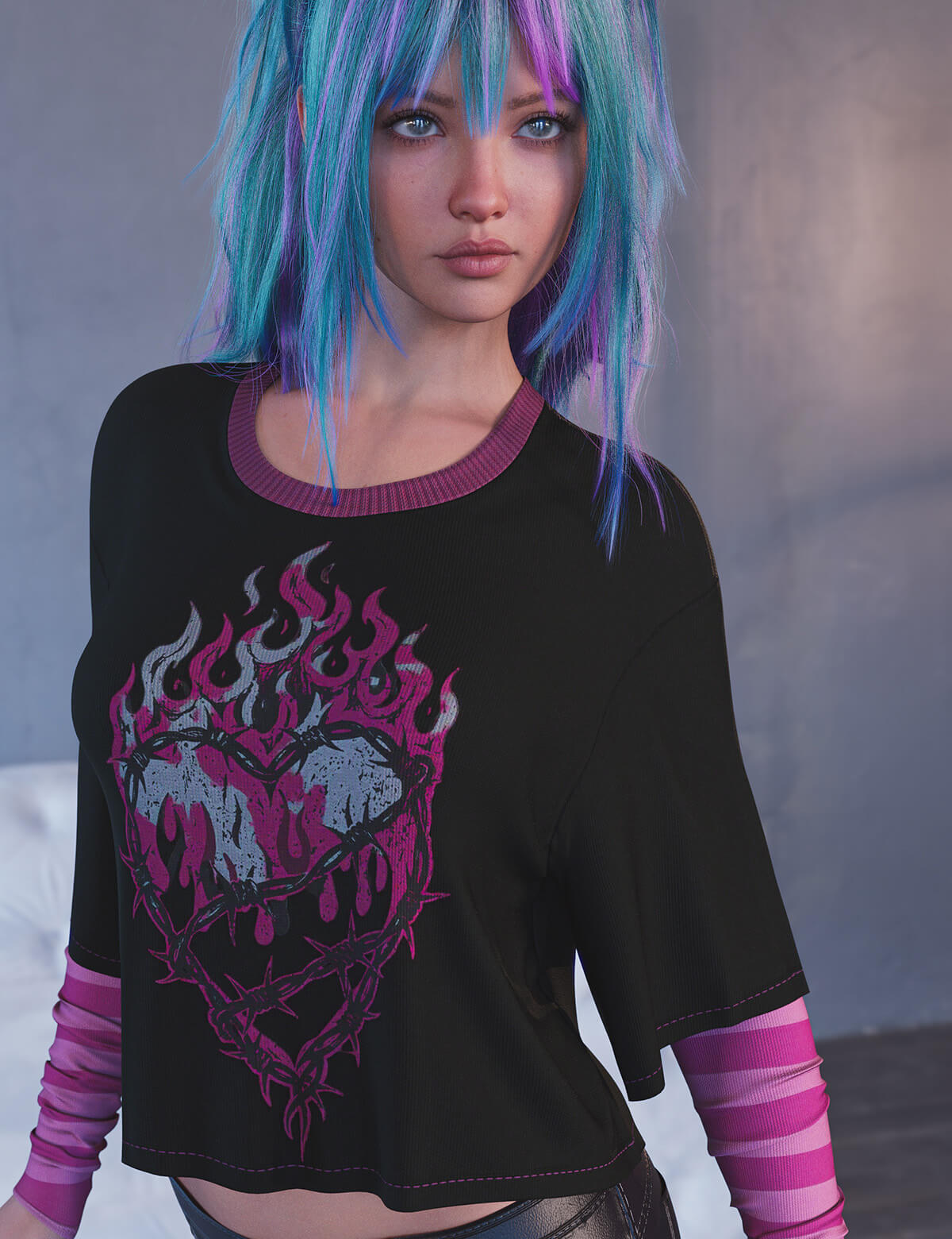 dForce Little Black Emo Tee Genesis8-8.1F-G9 Daz Content