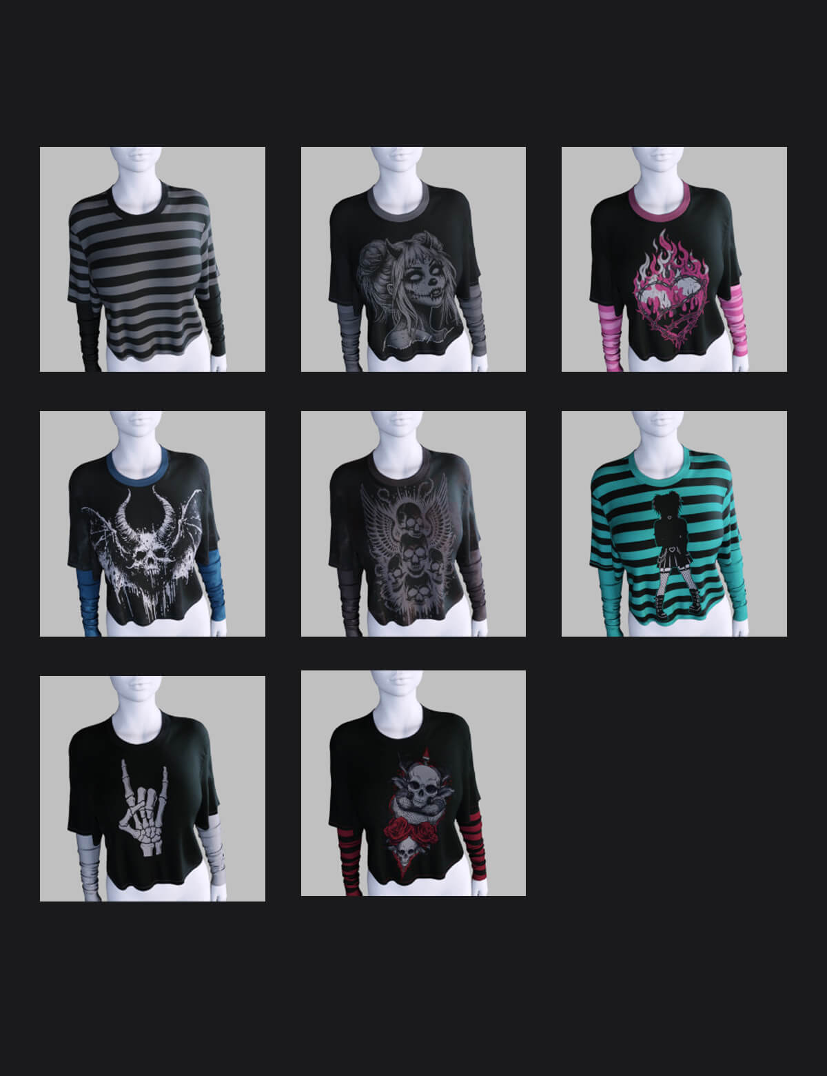 dForce Little Black Emo Tee Genesis8-8.1F-G9 Daz Content