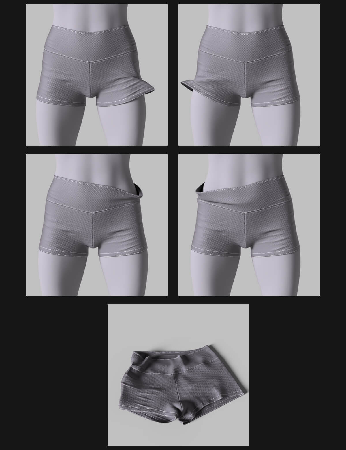 dForce Stretchy High Shorts Genesis8-8.1F-G9 Daz Content