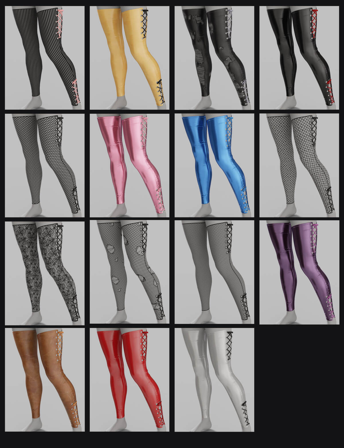 Lace Up Stockings Genesis8-8.1F-G9 Daz Content