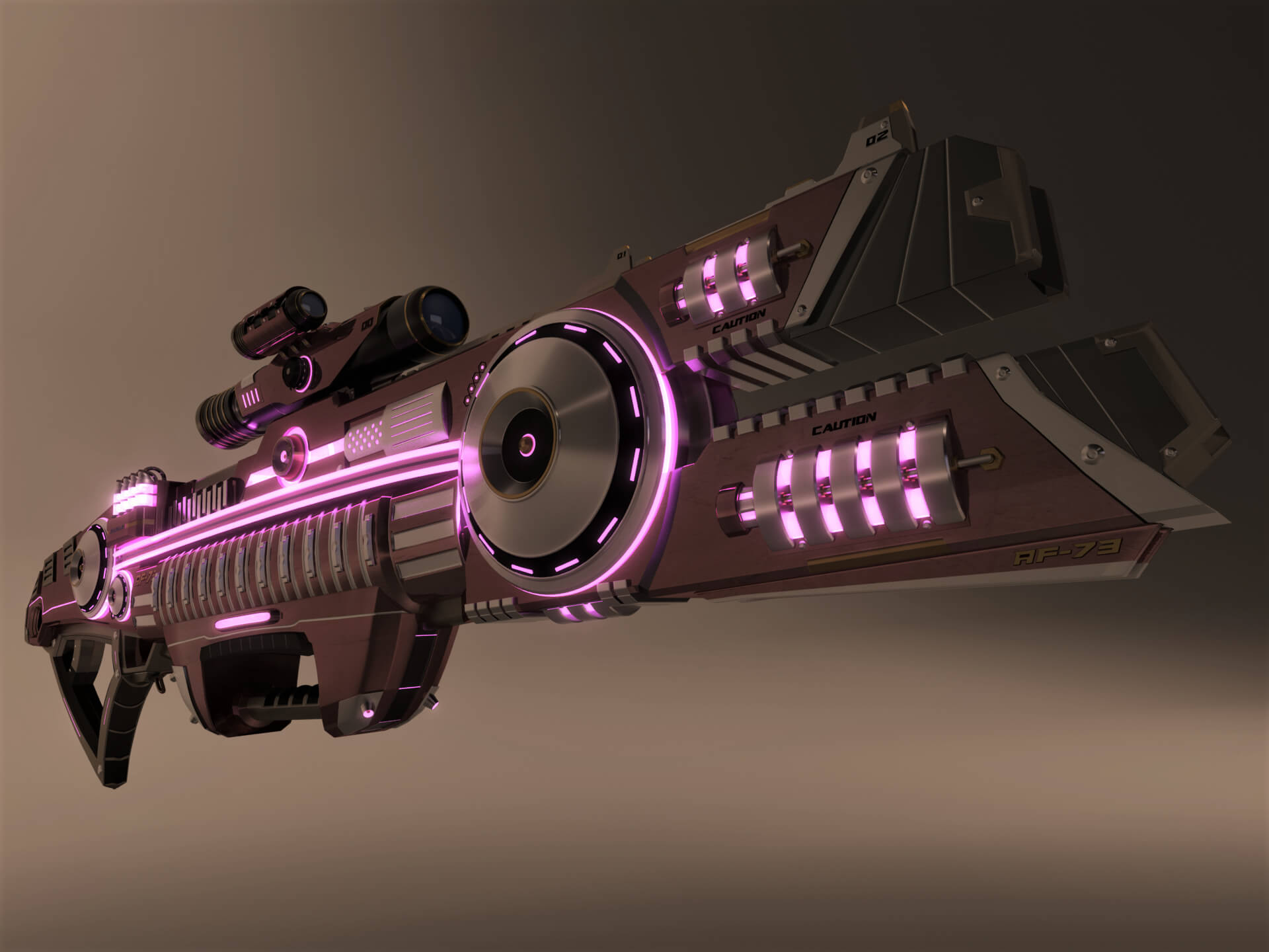 AF-73 SciFi Beam Rifle 3D Model
