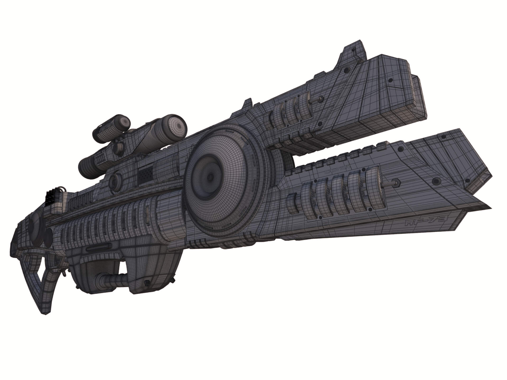 AF-73 SciFi Beam Rifle 3D Model