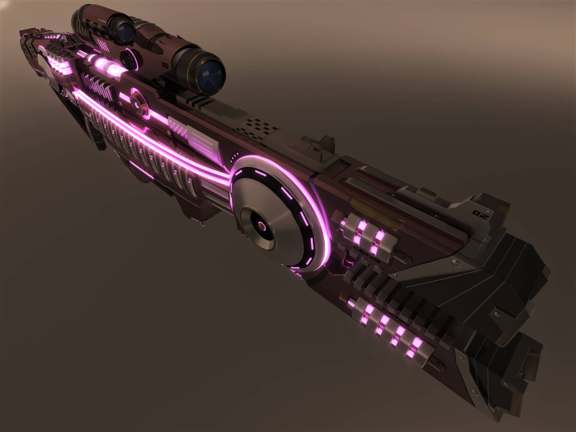 AF-73 SciFi Beam Rifle 3D Model