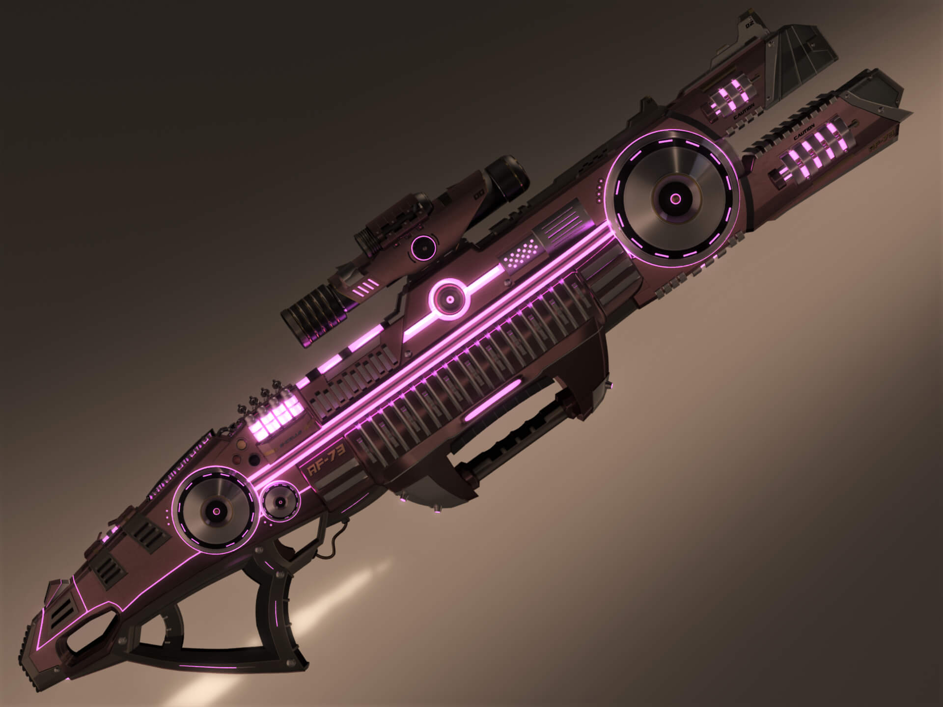 AF-73 SciFi Beam Rifle 3D Model